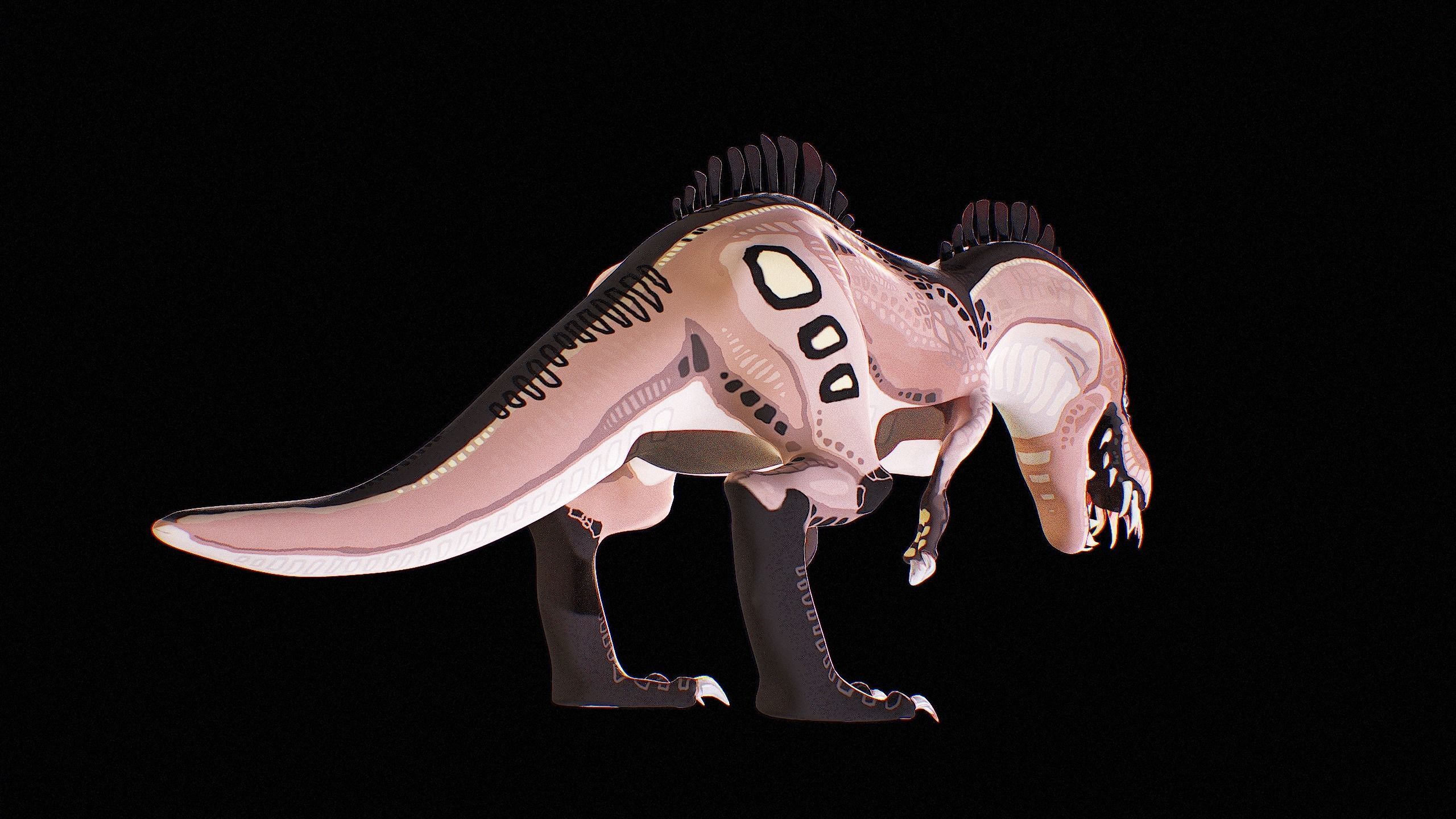 Alien Dinosaur Cartoon Gameready Low-poly 3D model_19