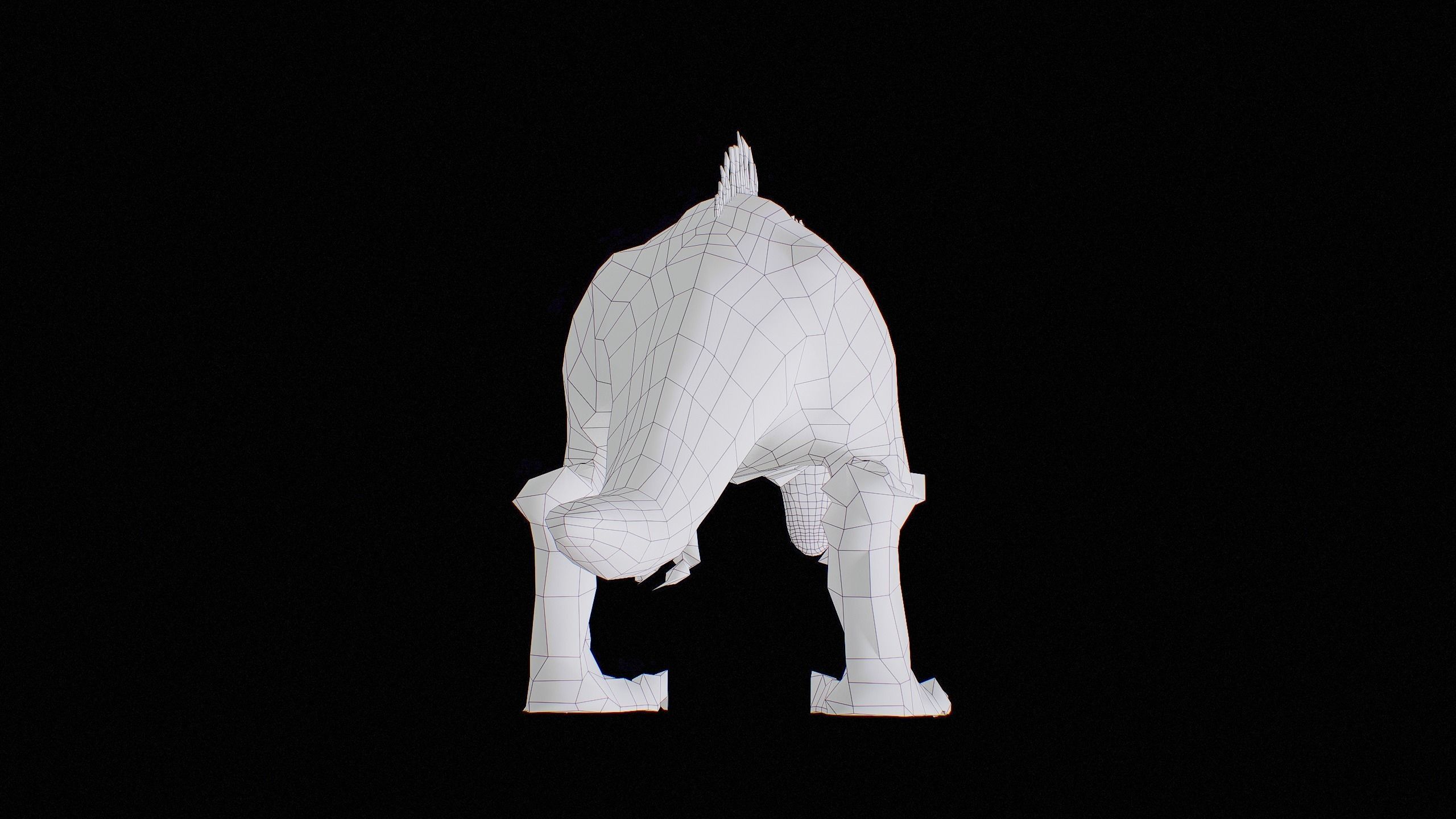 Alien Dinosaur Cartoon Gameready Low-poly 3D model_61