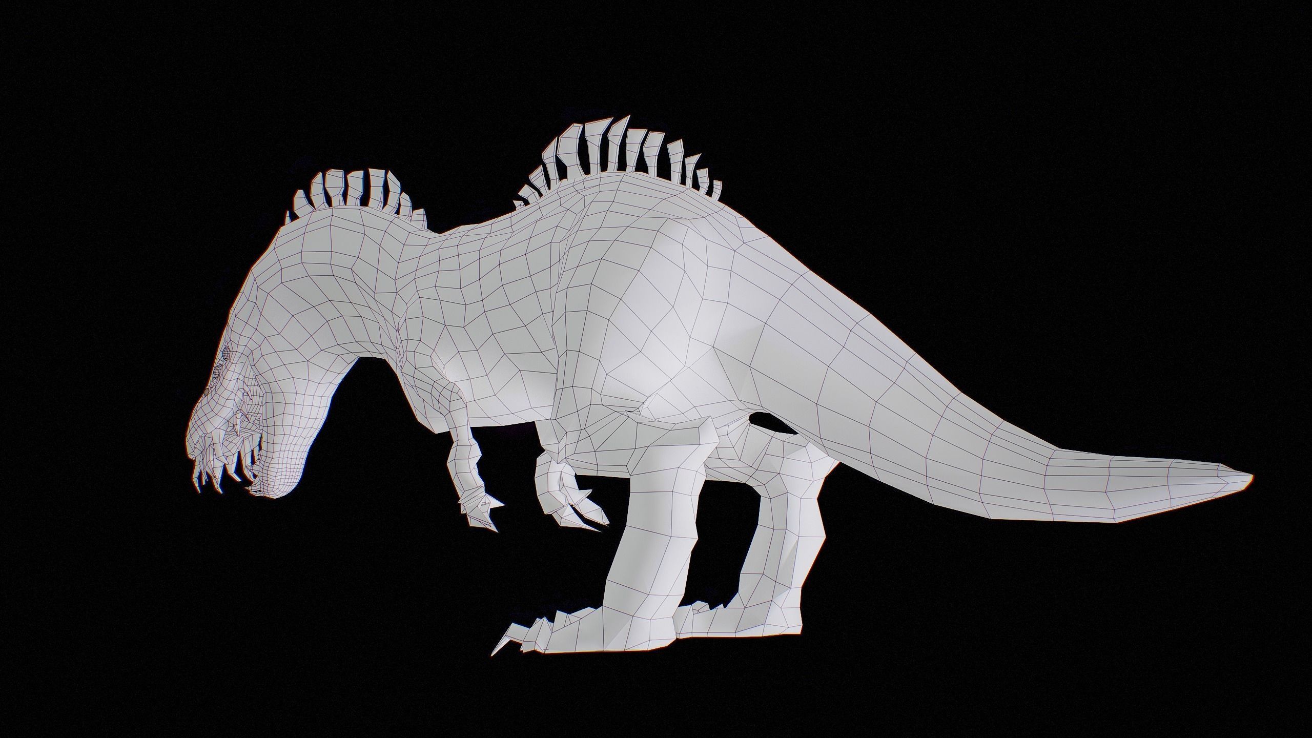 Alien Dinosaur Cartoon Gameready Low-poly 3D model_67