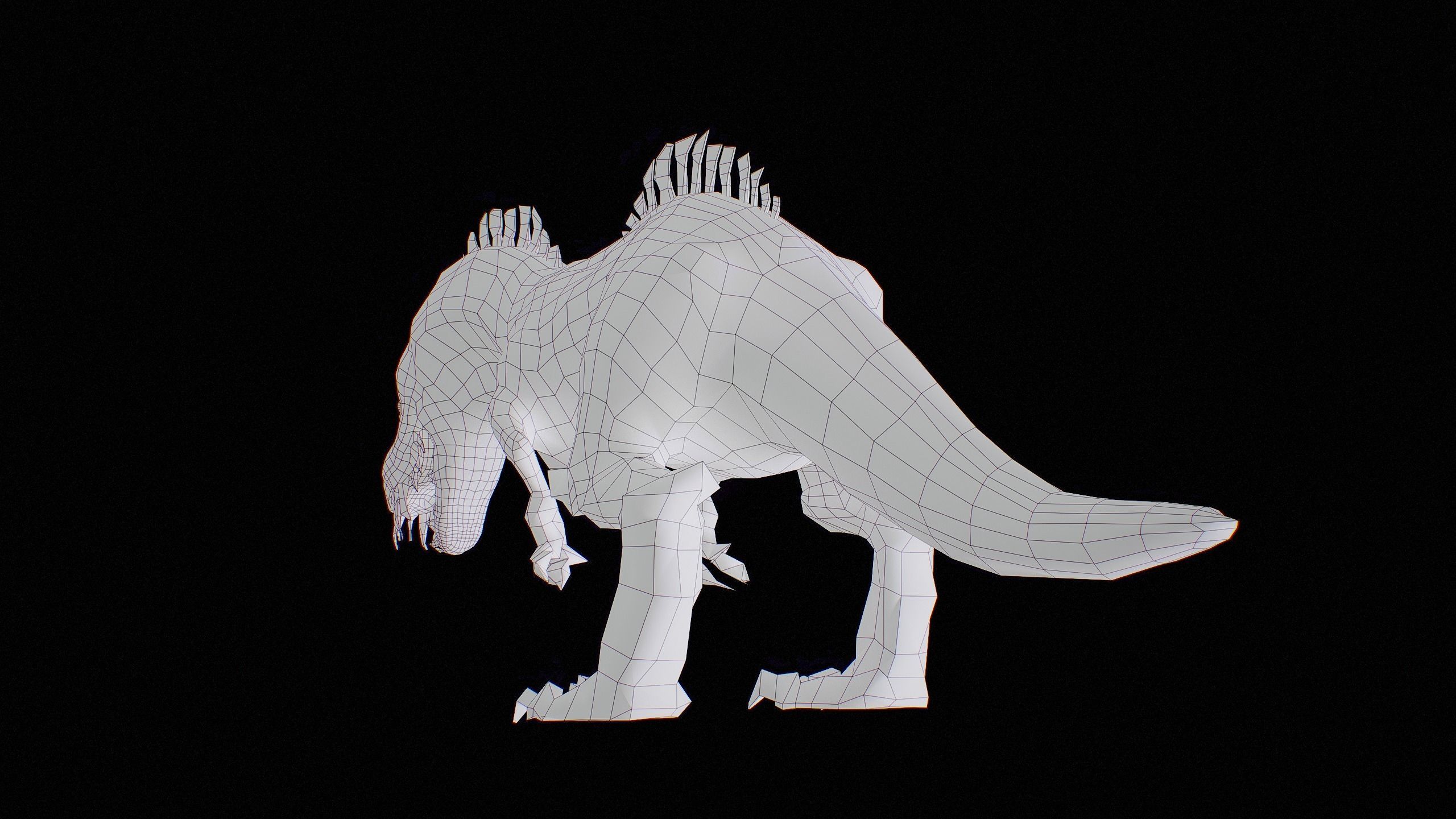 Alien Dinosaur Cartoon Gameready Low-poly 3D model_65