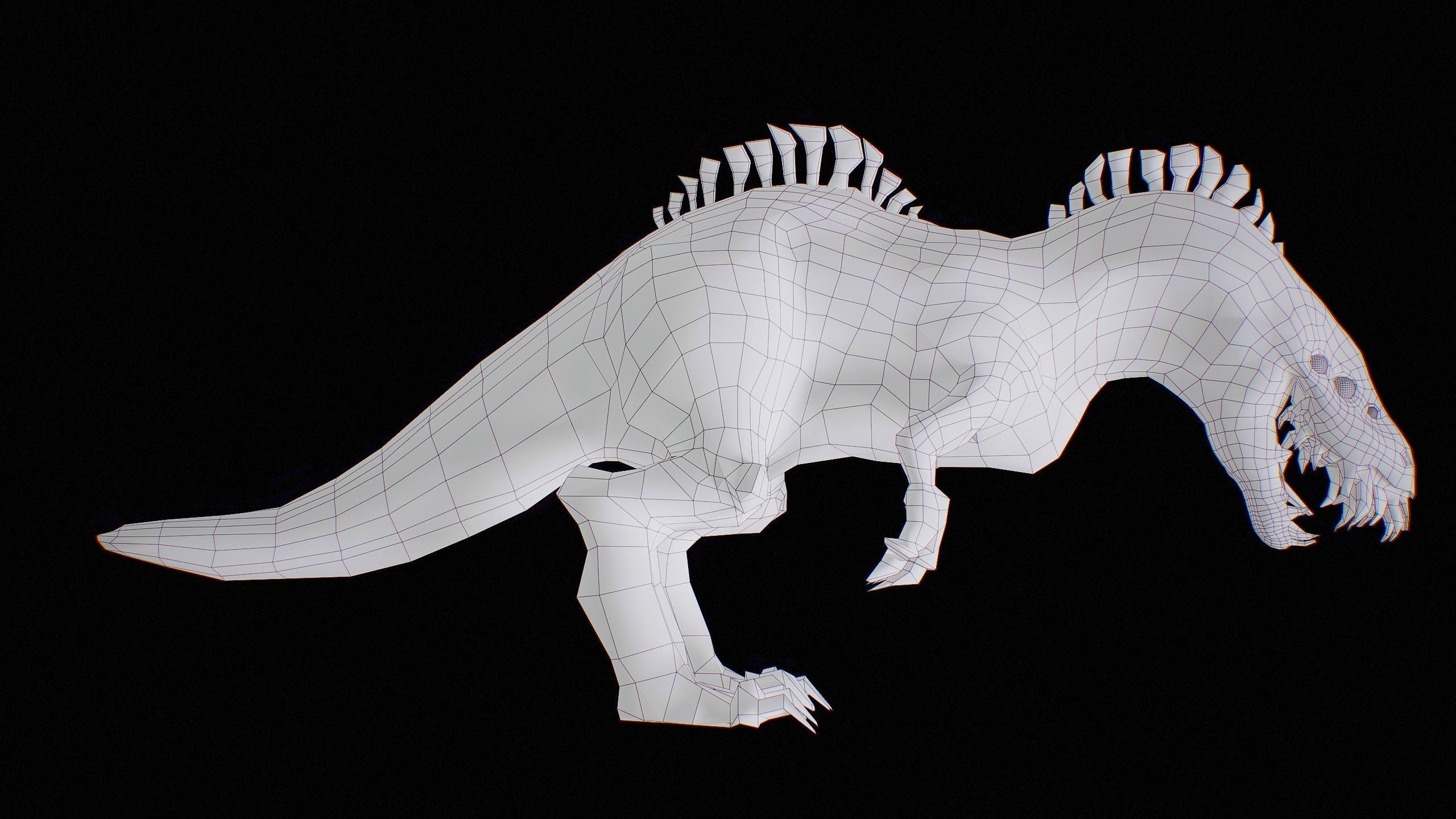 Alien Dinosaur Cartoon Gameready Low-poly 3D model_54