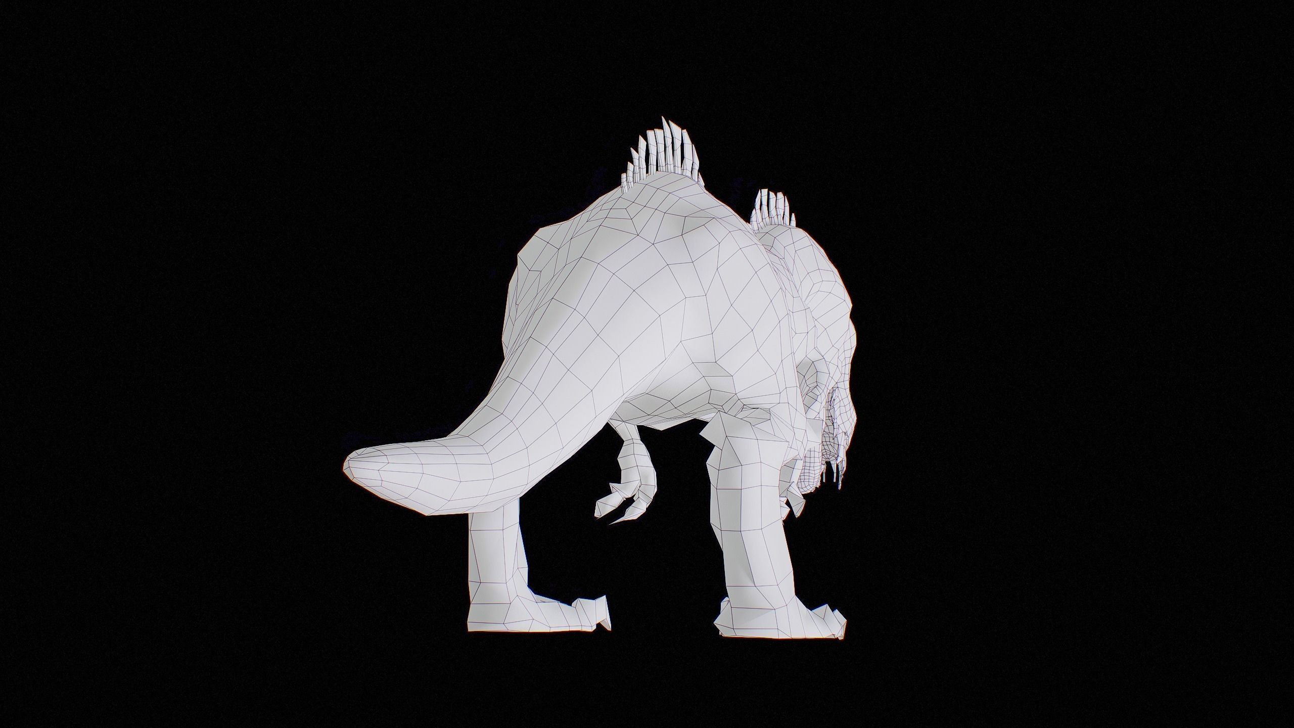 Alien Dinosaur Cartoon Gameready Low-poly 3D model_60