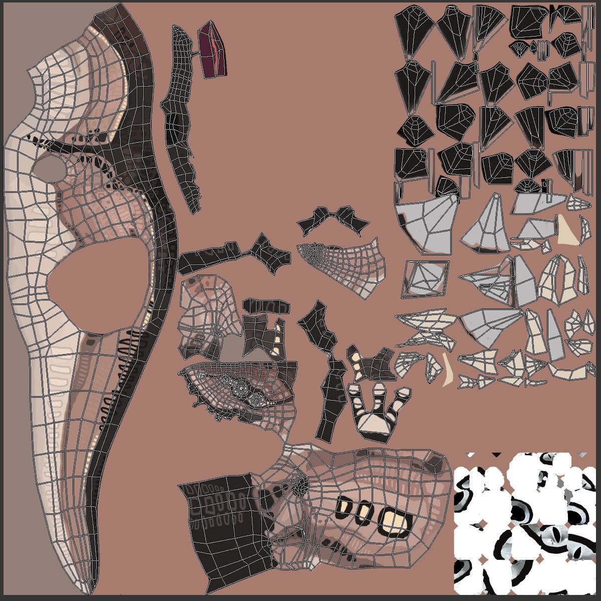 Alien Dinosaur Cartoon Gameready Low-poly 3D model_73