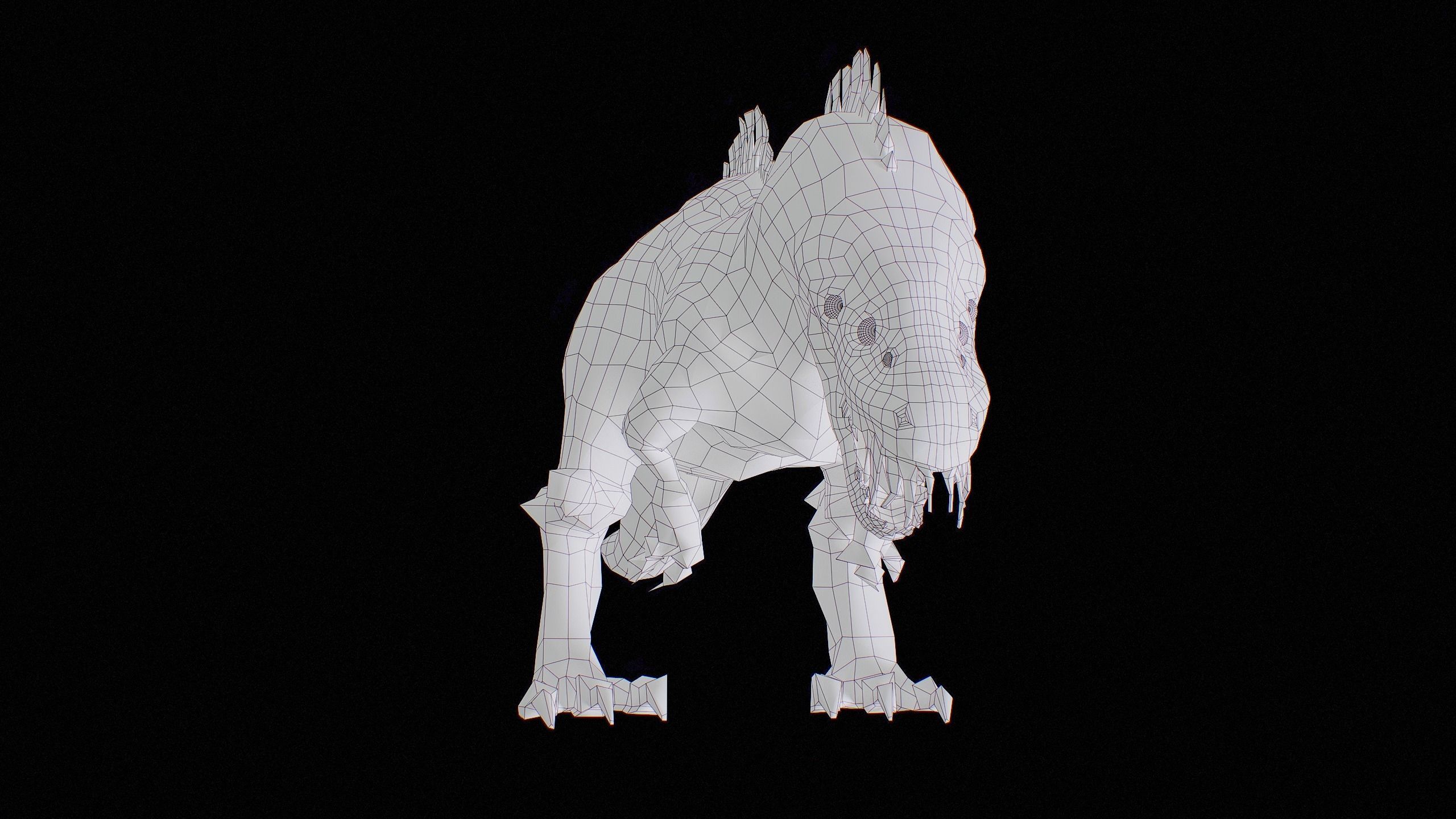 Alien Dinosaur Cartoon Gameready Low-poly 3D model_48