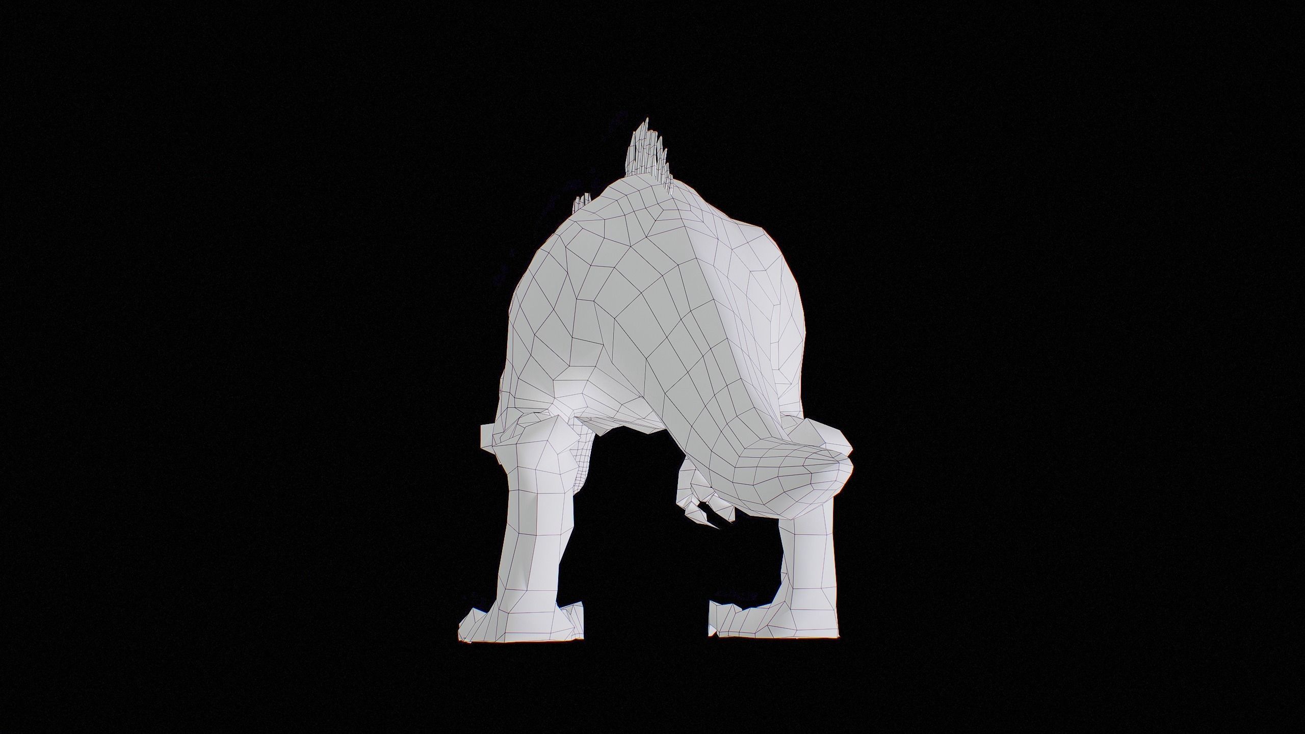 Alien Dinosaur Cartoon Gameready Low-poly 3D model_63