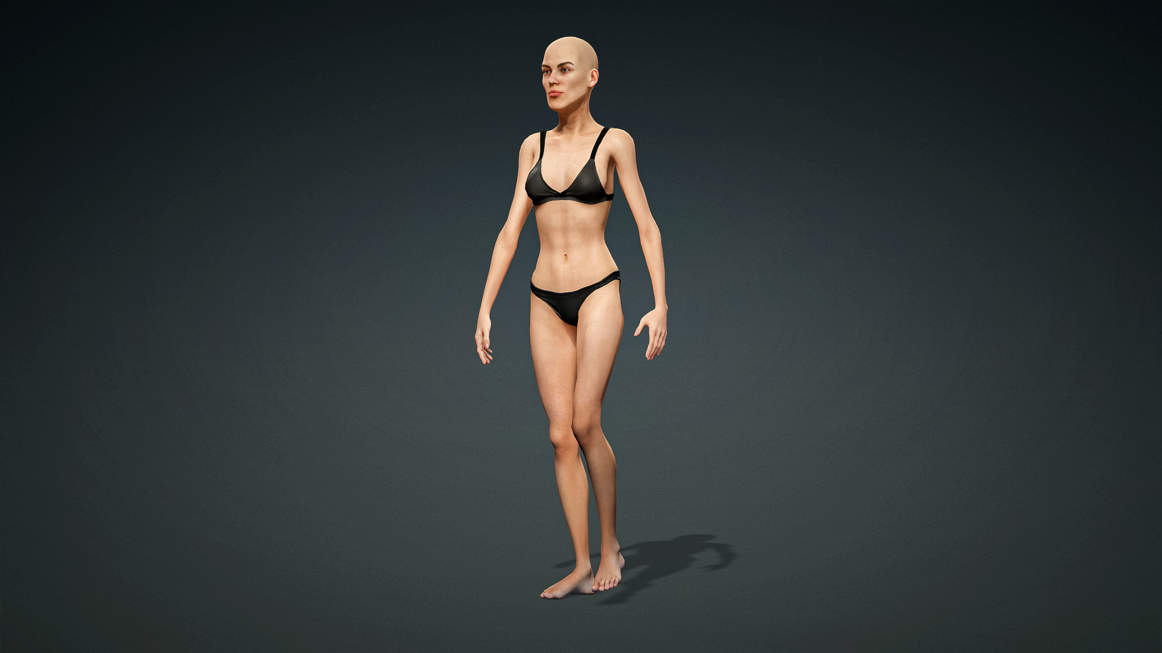 High Quality Realistic 3 Female Base Meshes -Fully Rigged- 3D Model Collection_35