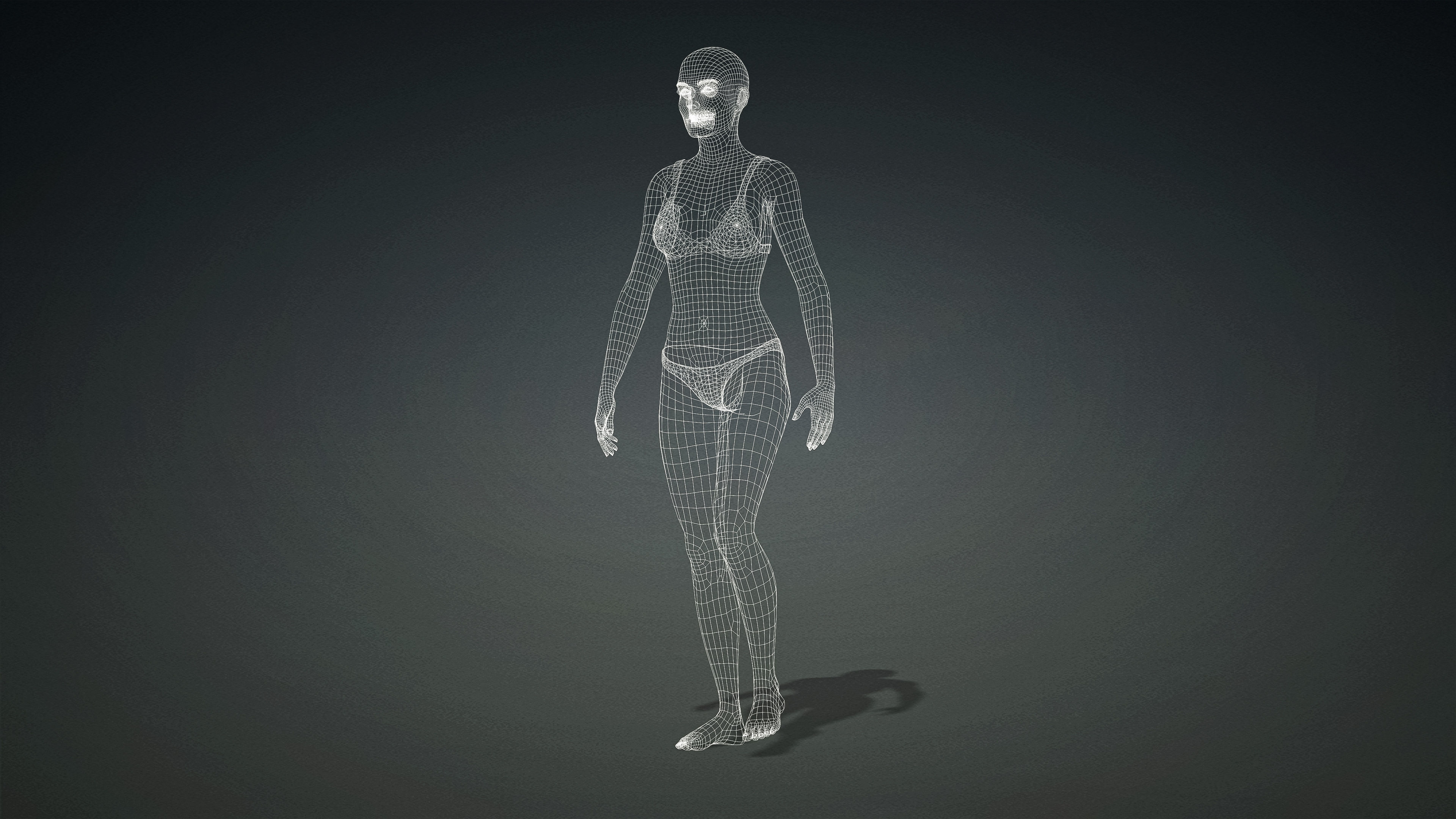 High Quality Realistic 3 Female Base Meshes -Fully Rigged- 3D Model Collection_71