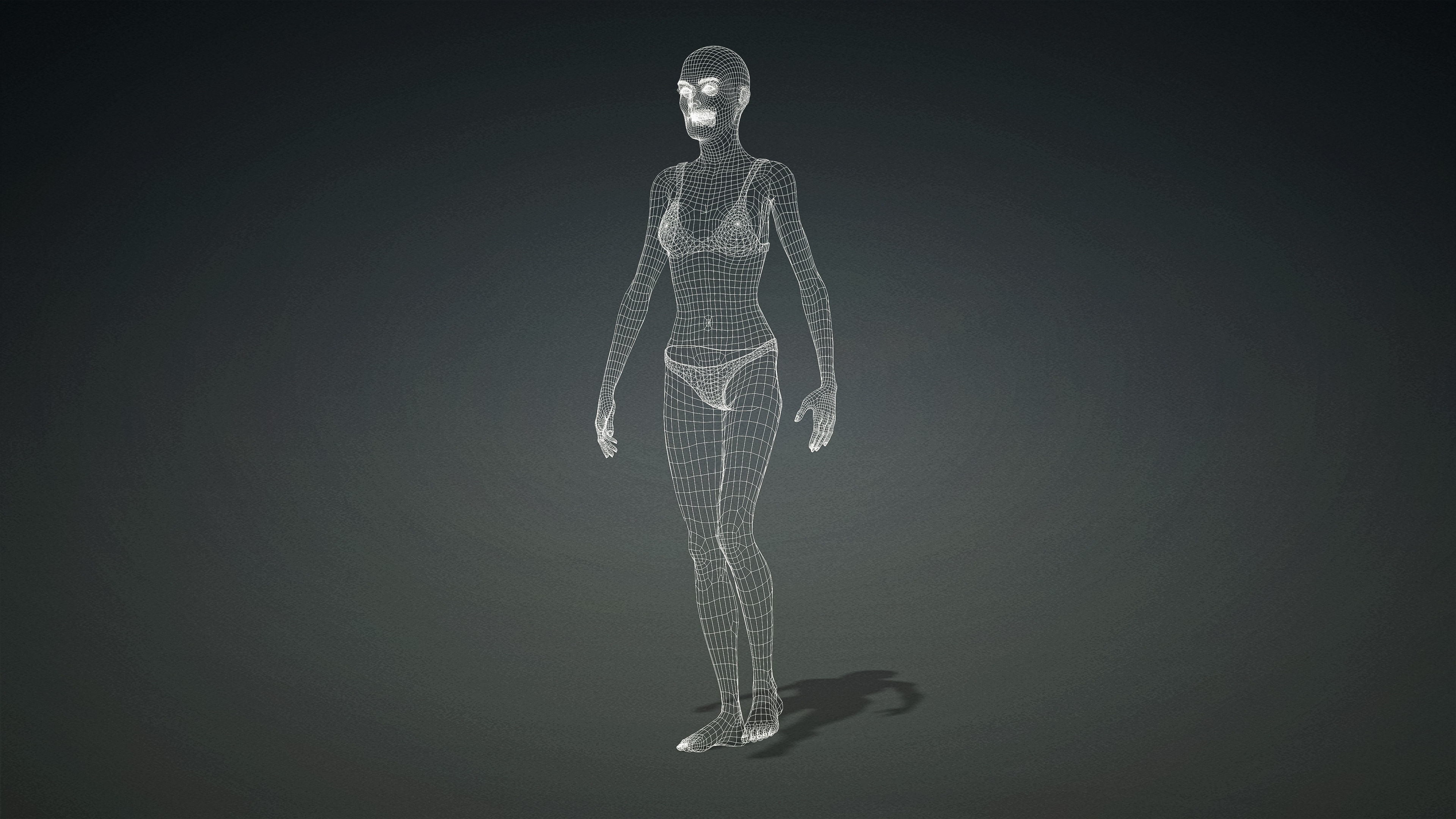 High Quality Realistic 3 Female Base Meshes -Fully Rigged- 3D Model Collection_85