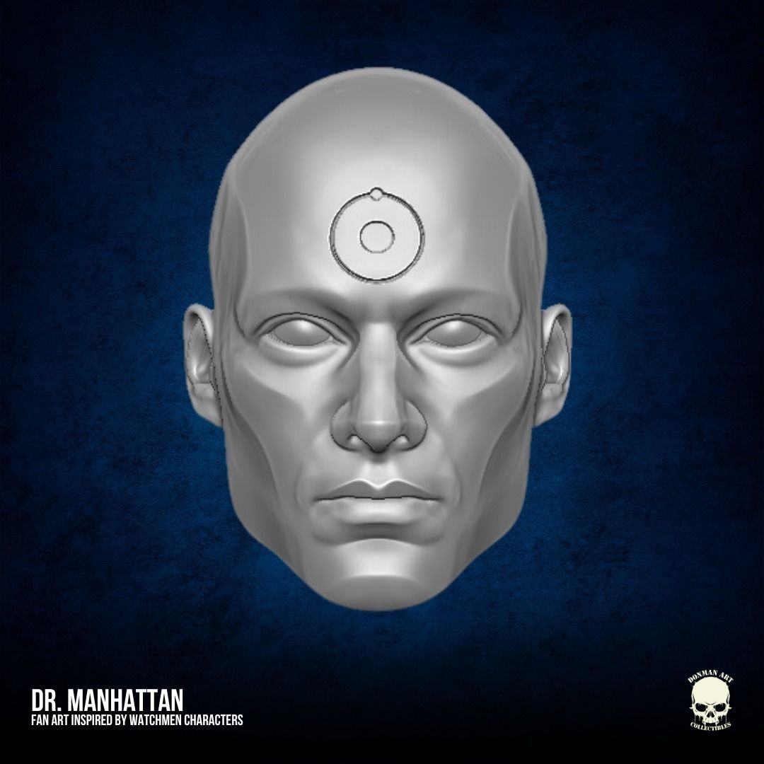 Doctor Manhattan FanArt head 3D printable For Action Figures 3D print model_16