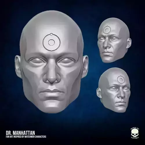 Doctor Manhattan FanArt head 3D printable For Action Figures 3D print model