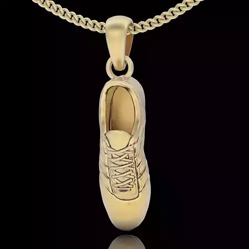 Soccer shoe pendant silver gold printable jewelry 3D model