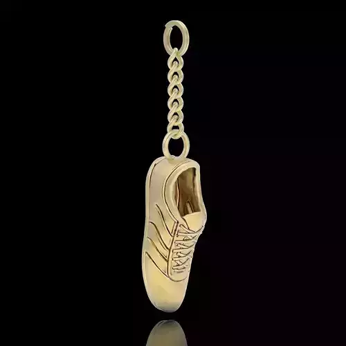 Soccer shoe key holder silver gold printable jewelry 3D model