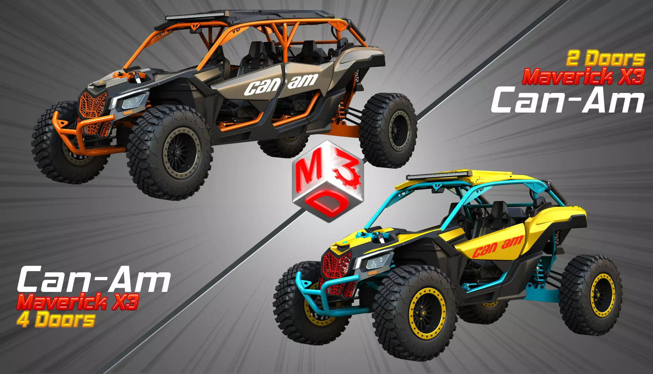 Can-Am Maverick X3 - 2 in 1 3D Model Collection_0