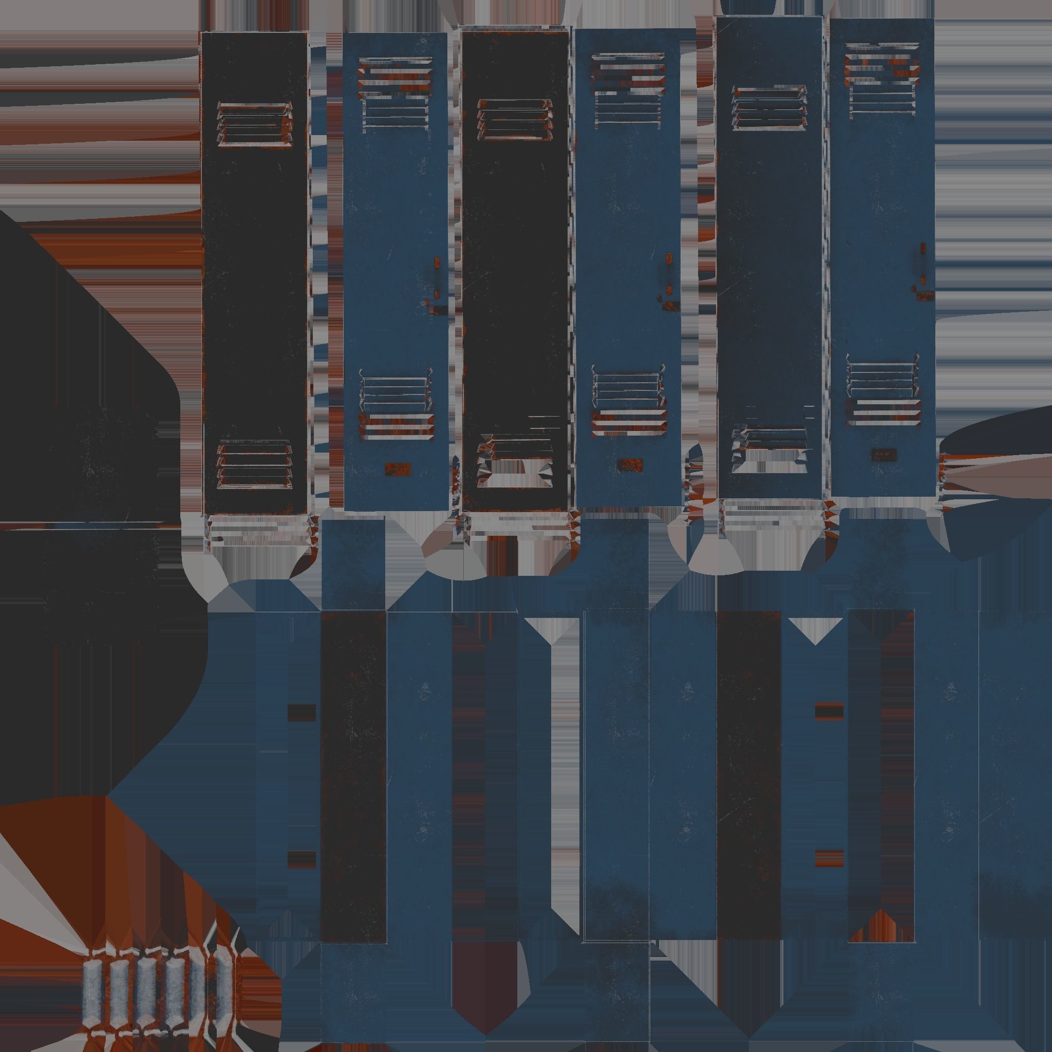 Locker Low-poly 3D model_1