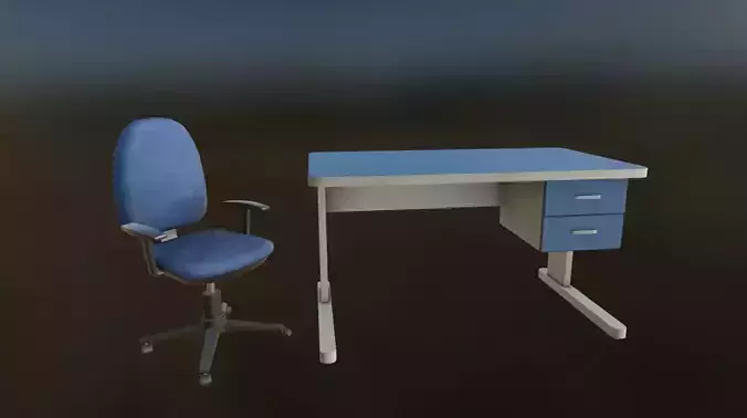 Simple Office Furnitures - Desk and Chair
