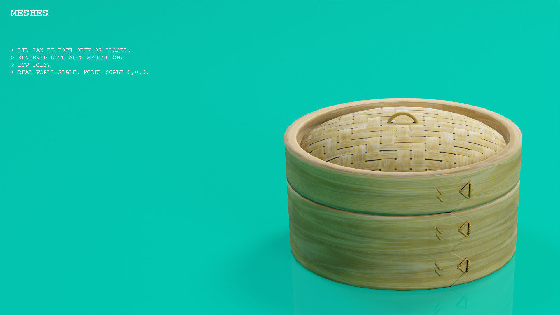 Chicken Feet Dim Sum Low Poly 3D model_4