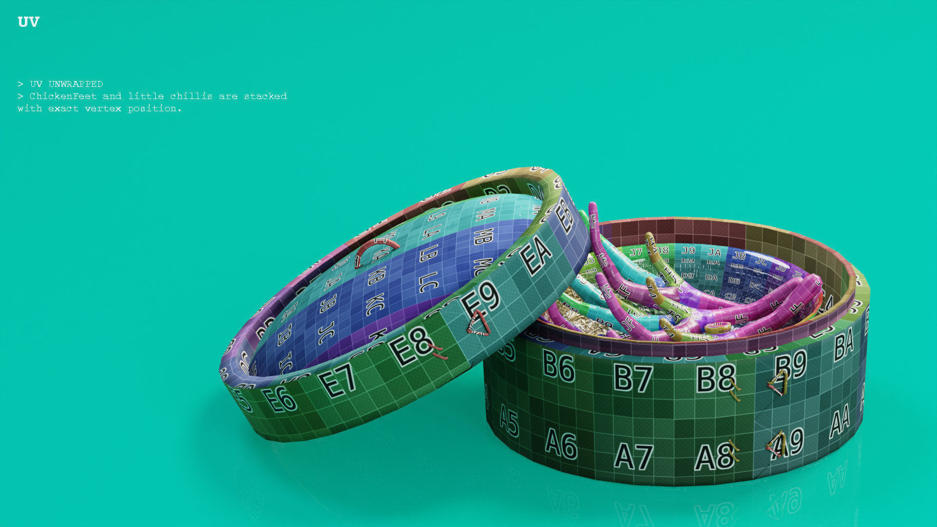 Chicken Feet Dim Sum Low Poly 3D model_5