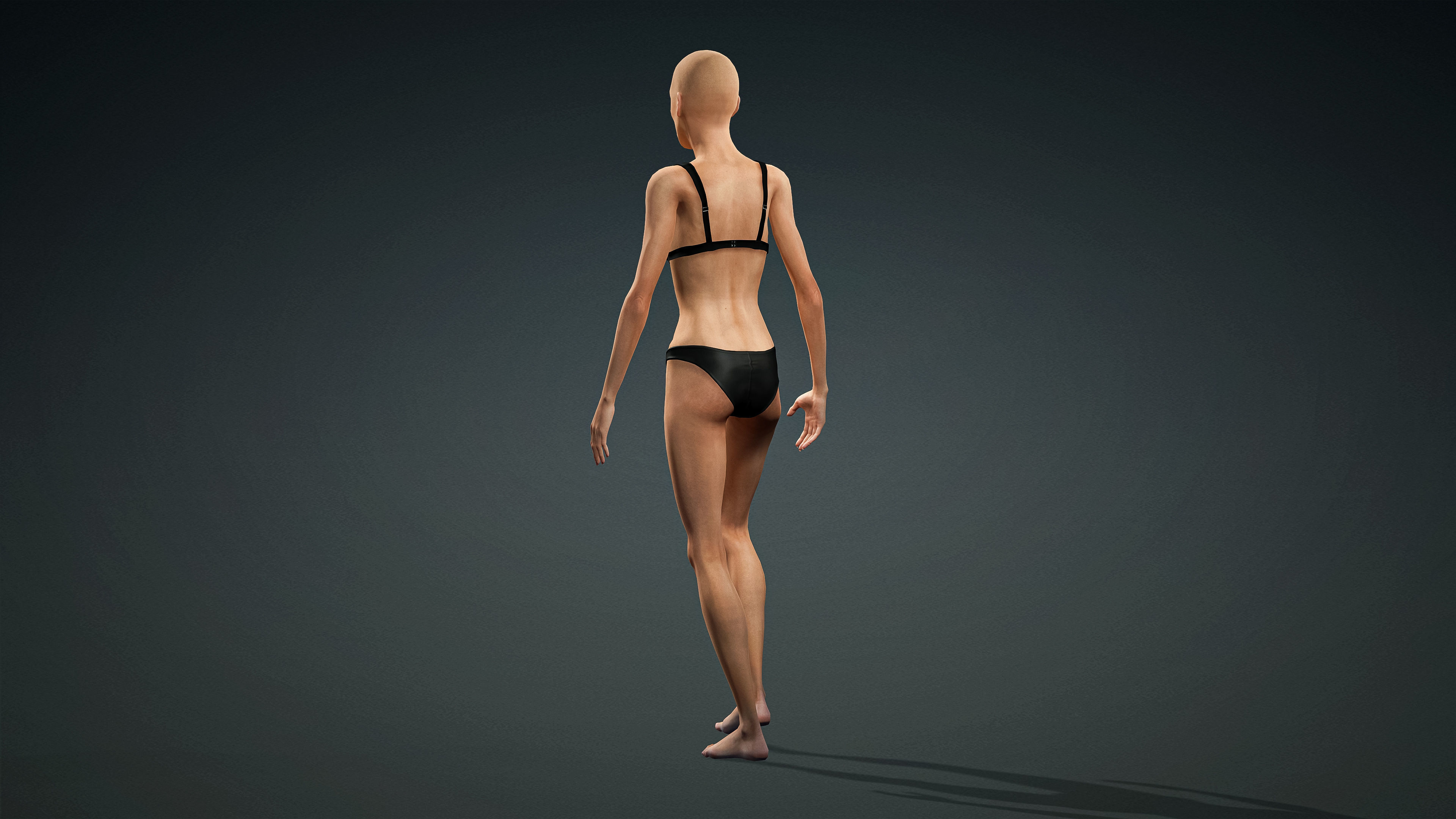 High Quality Realistic 6 Base Meshes Skinny -Fully Rigged- 3D Model Collection_20