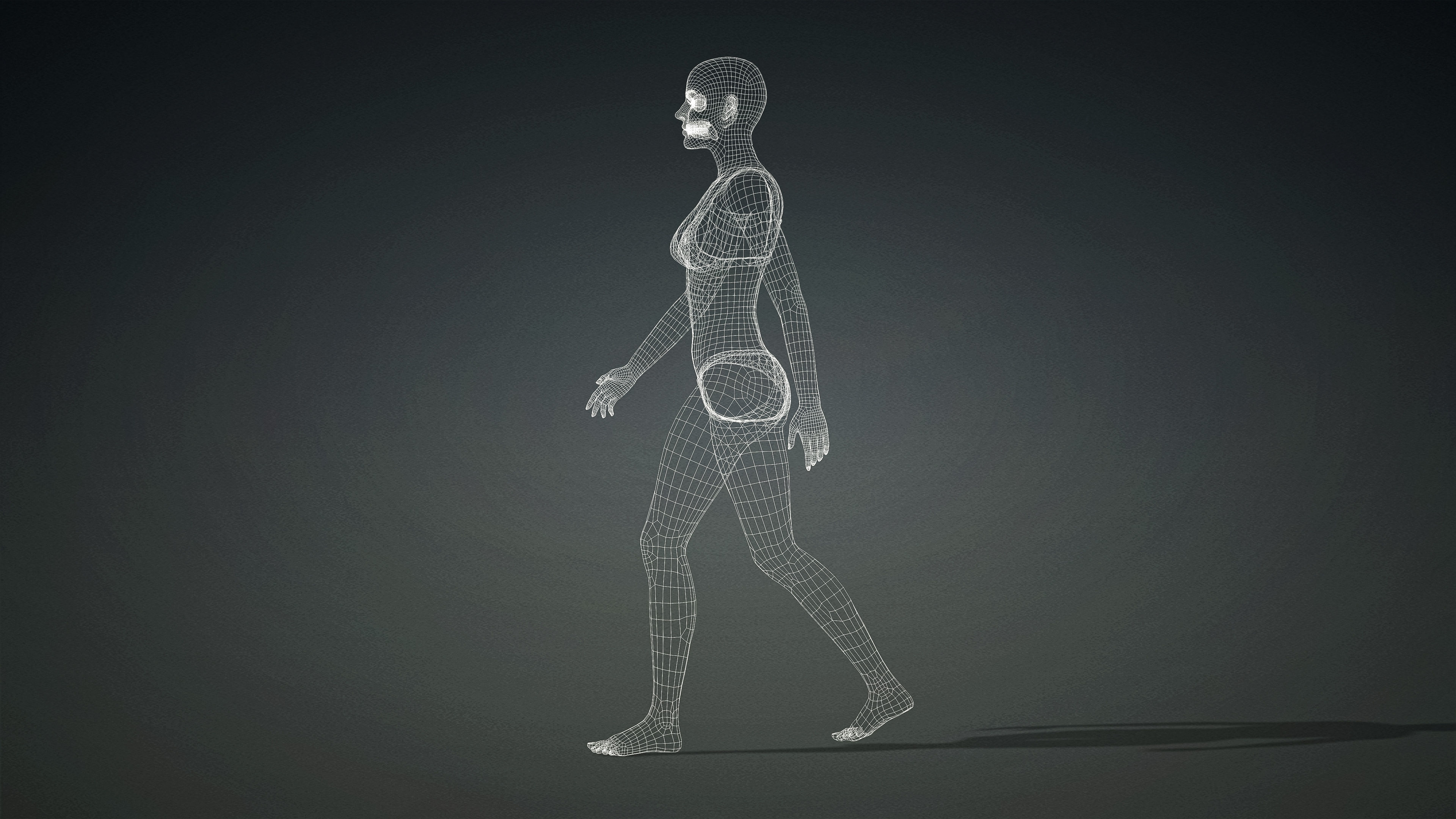 High Quality Realistic 6 Base Meshes Skinny -Fully Rigged- 3D Model Collection_154