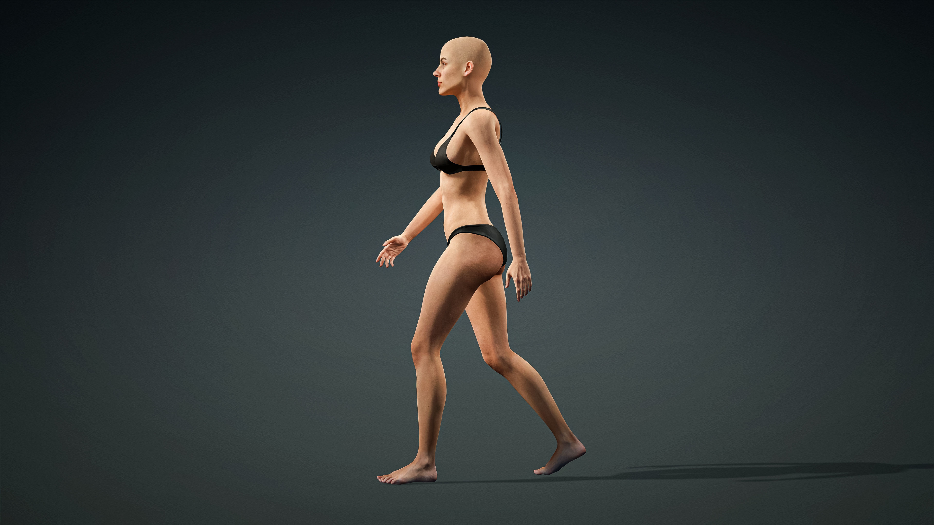 High Quality Realistic 6 Base Meshes Skinny -Fully Rigged- 3D Model Collection_82