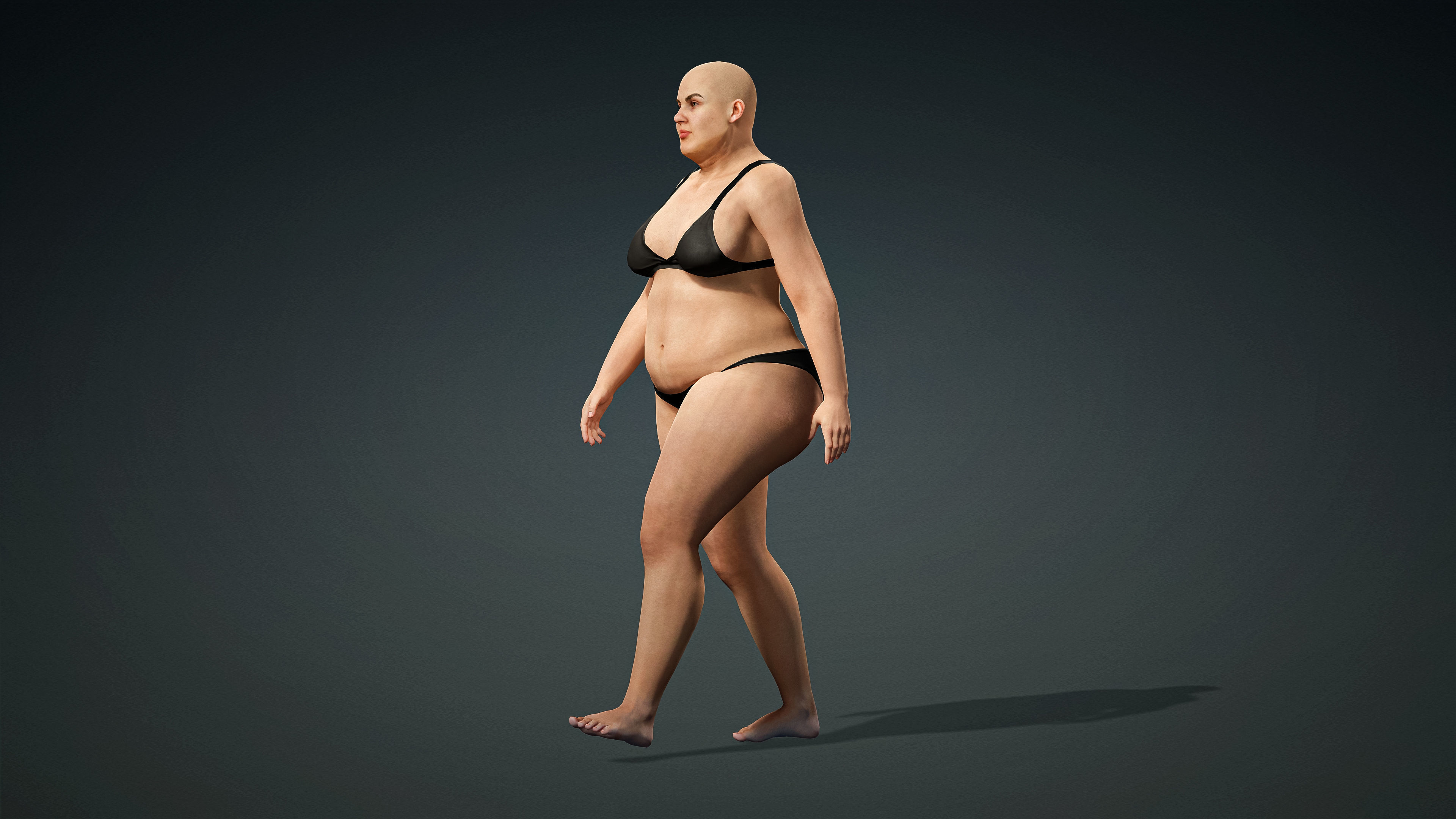 High Quality Realistic 6 Base Meshes Skinny -Fully Rigged- 3D Model Collection_34