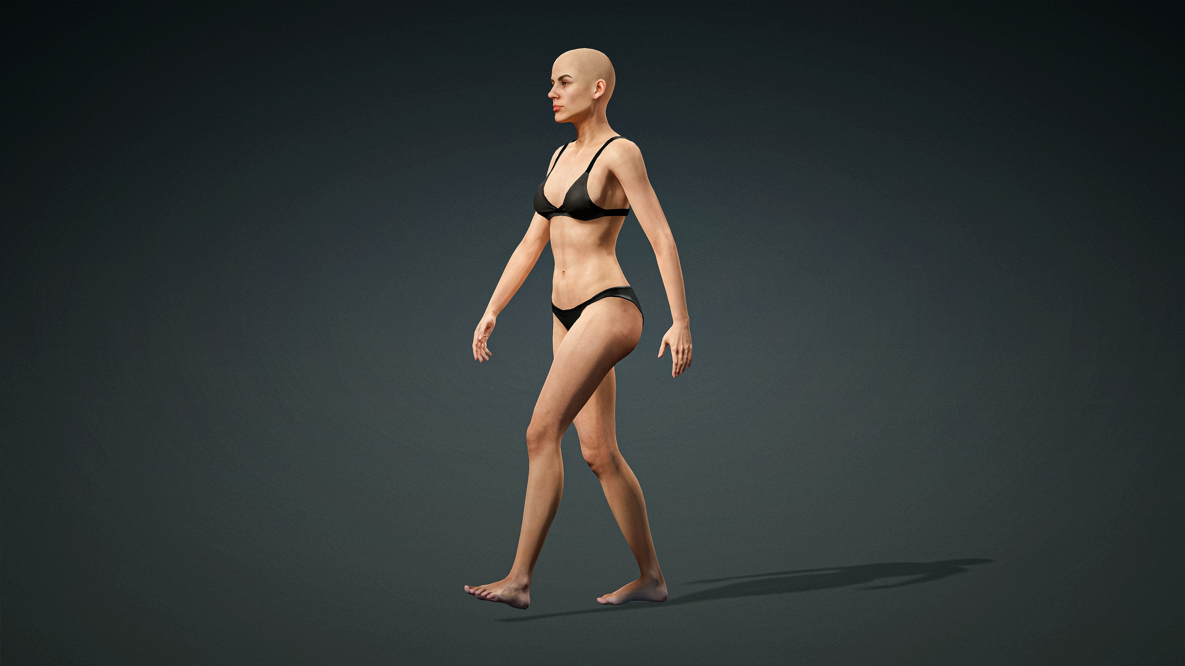 High Quality Realistic 6 Base Meshes Skinny -Fully Rigged- 3D Model Collection_72