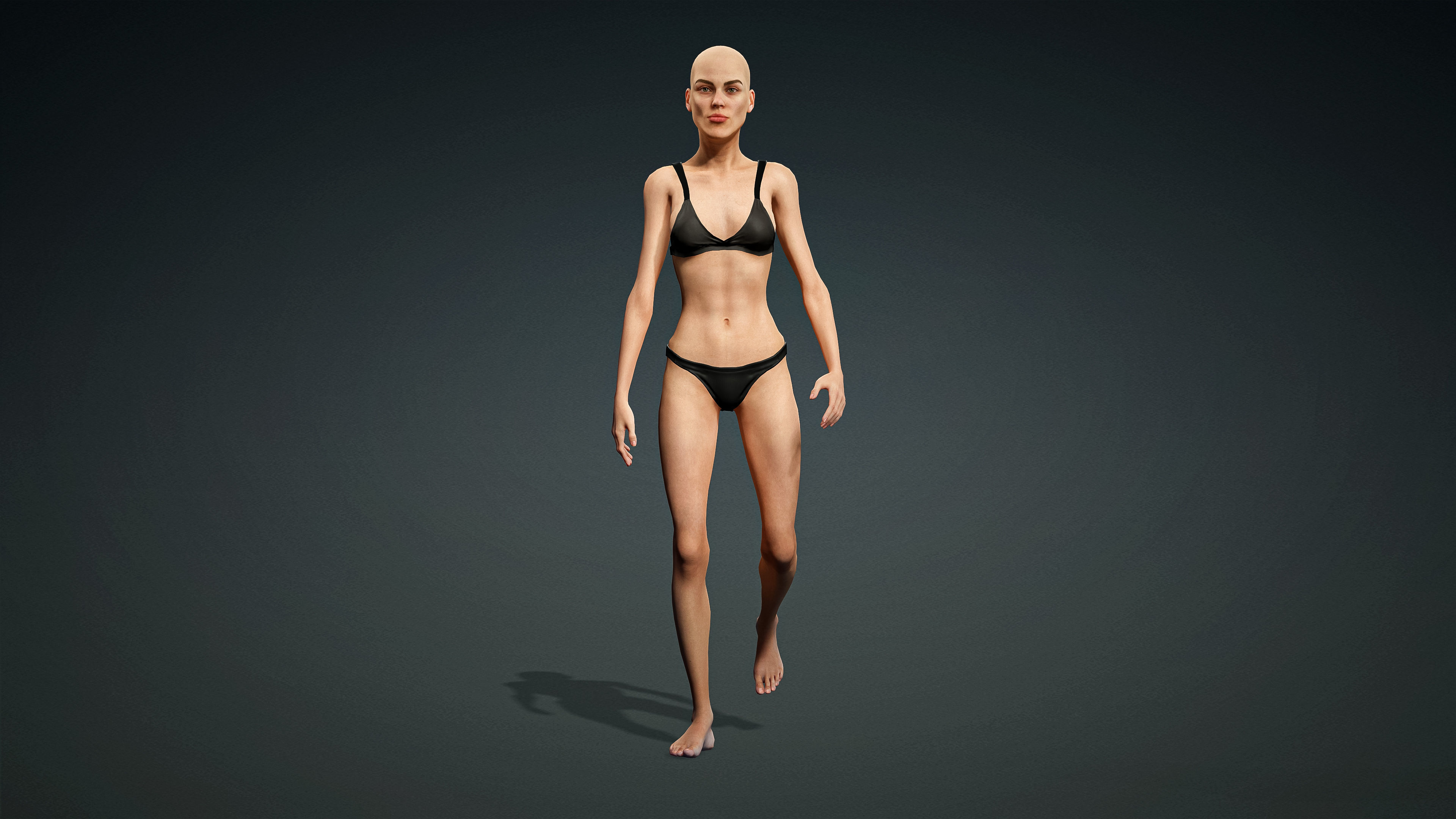High Quality Realistic 6 Base Meshes Skinny -Fully Rigged- 3D Model Collection_29