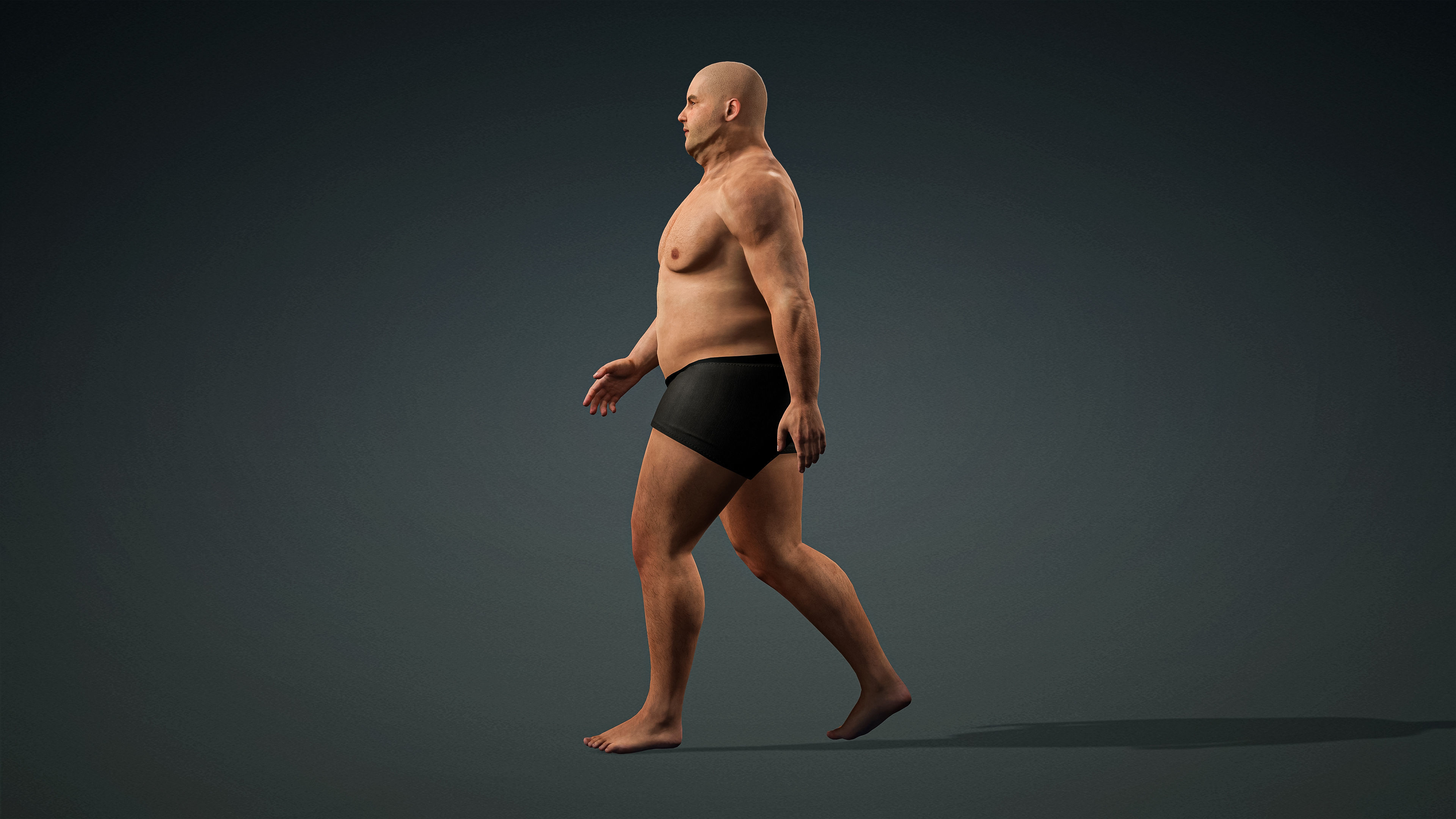 High Quality Realistic 6 Base Meshes Skinny -Fully Rigged- 3D Model Collection_46