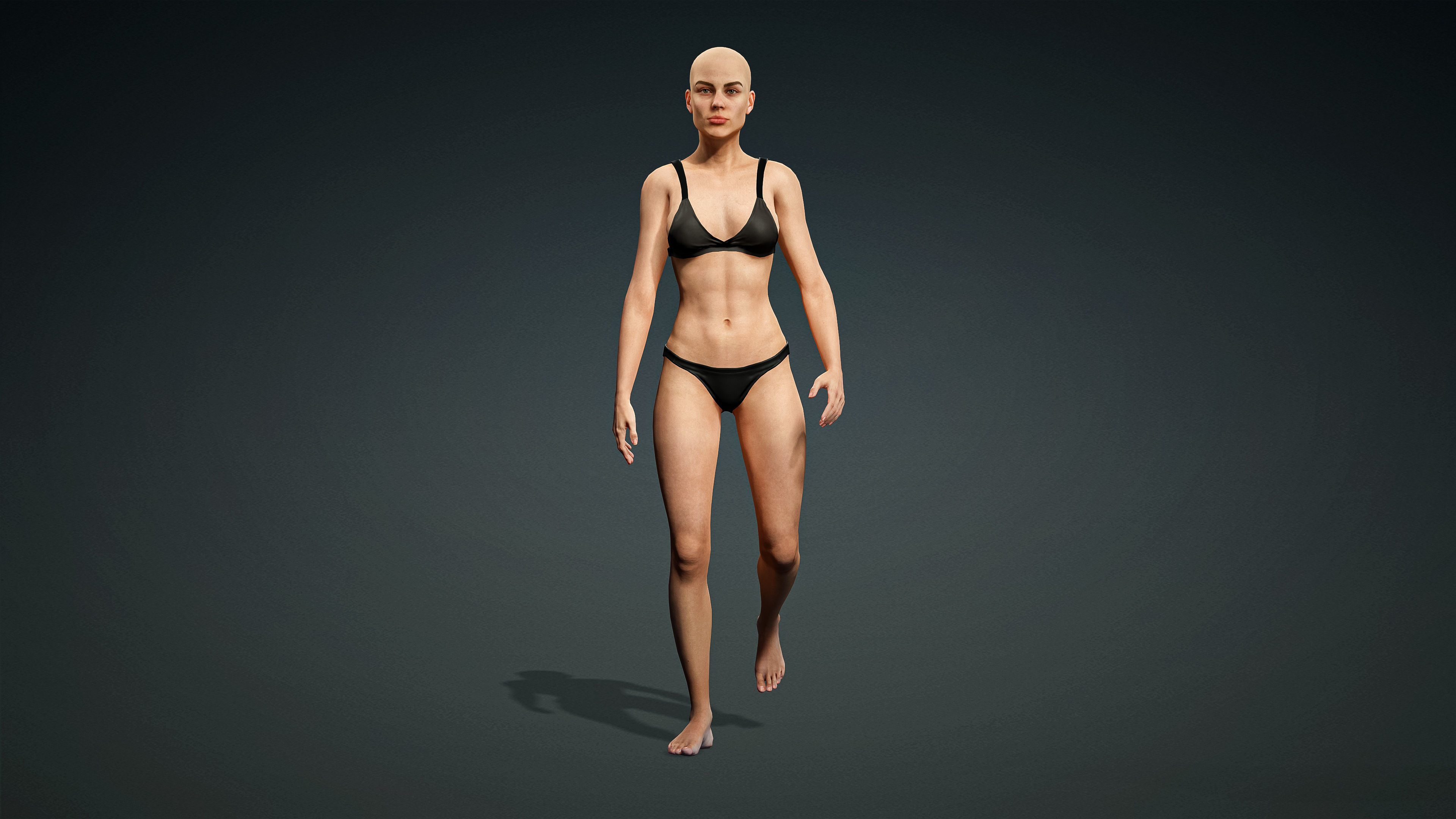 High Quality Realistic 6 Base Meshes Skinny -Fully Rigged- 3D Model Collection_76
