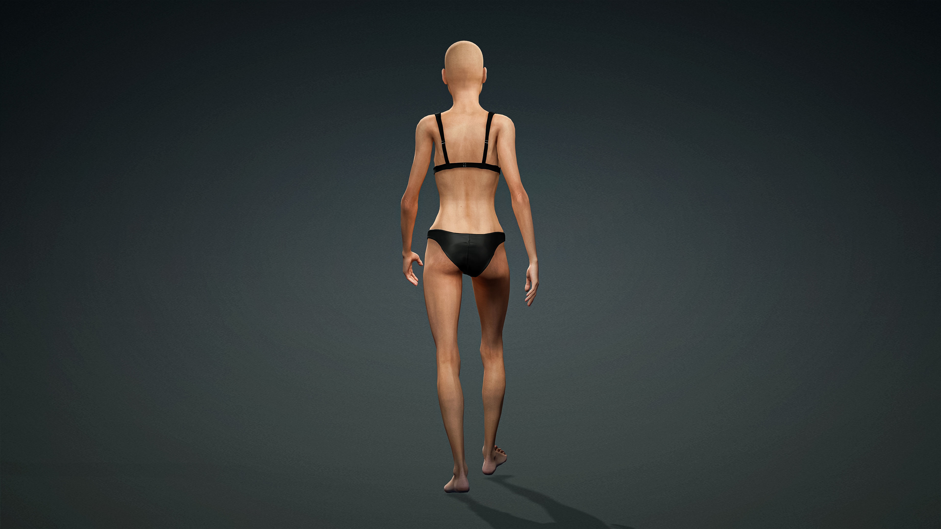 High Quality Realistic 6 Base Meshes Skinny -Fully Rigged- 3D Model Collection_15