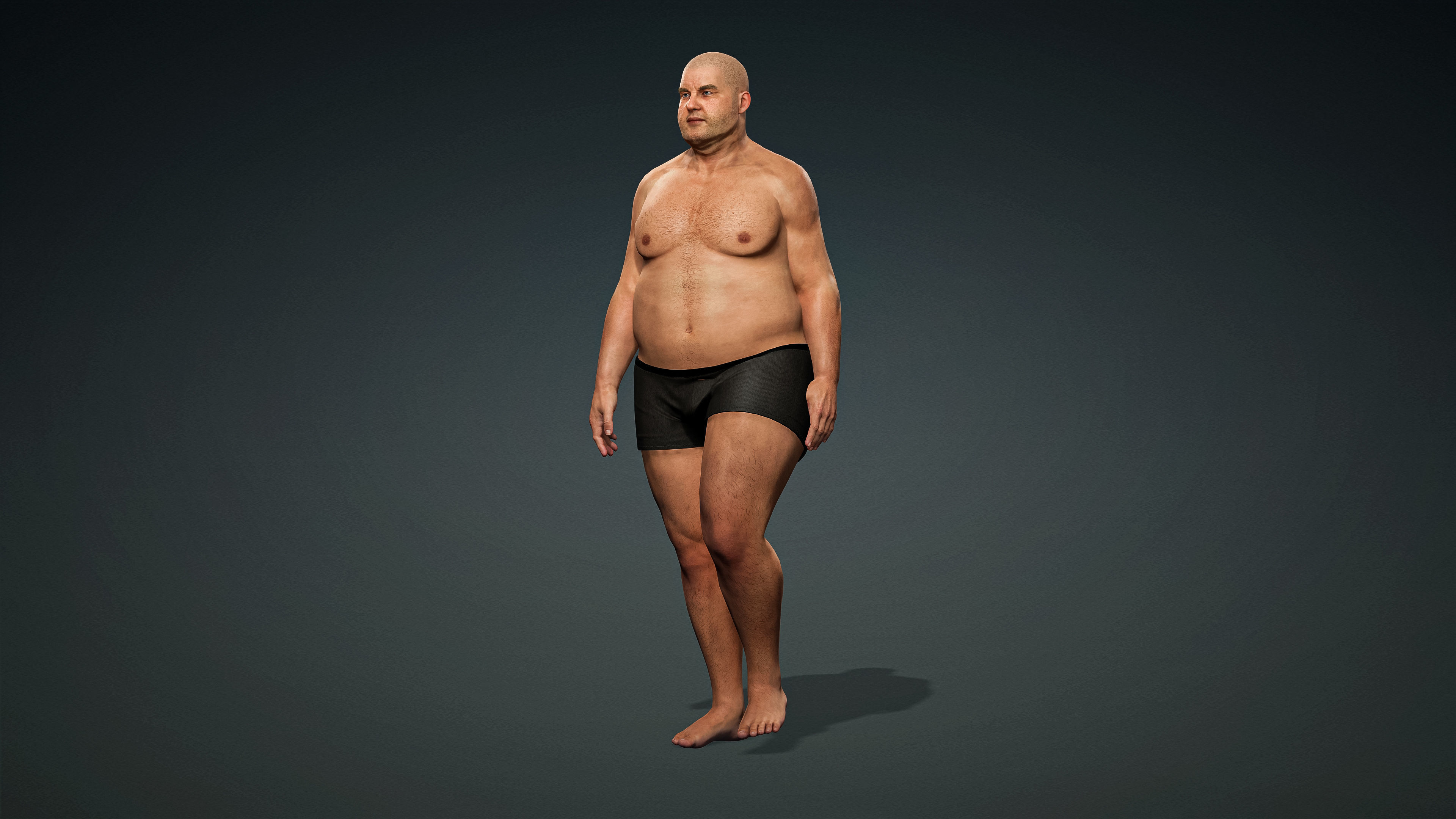 High Quality Realistic 6 Base Meshes Skinny -Fully Rigged- 3D Model Collection_25