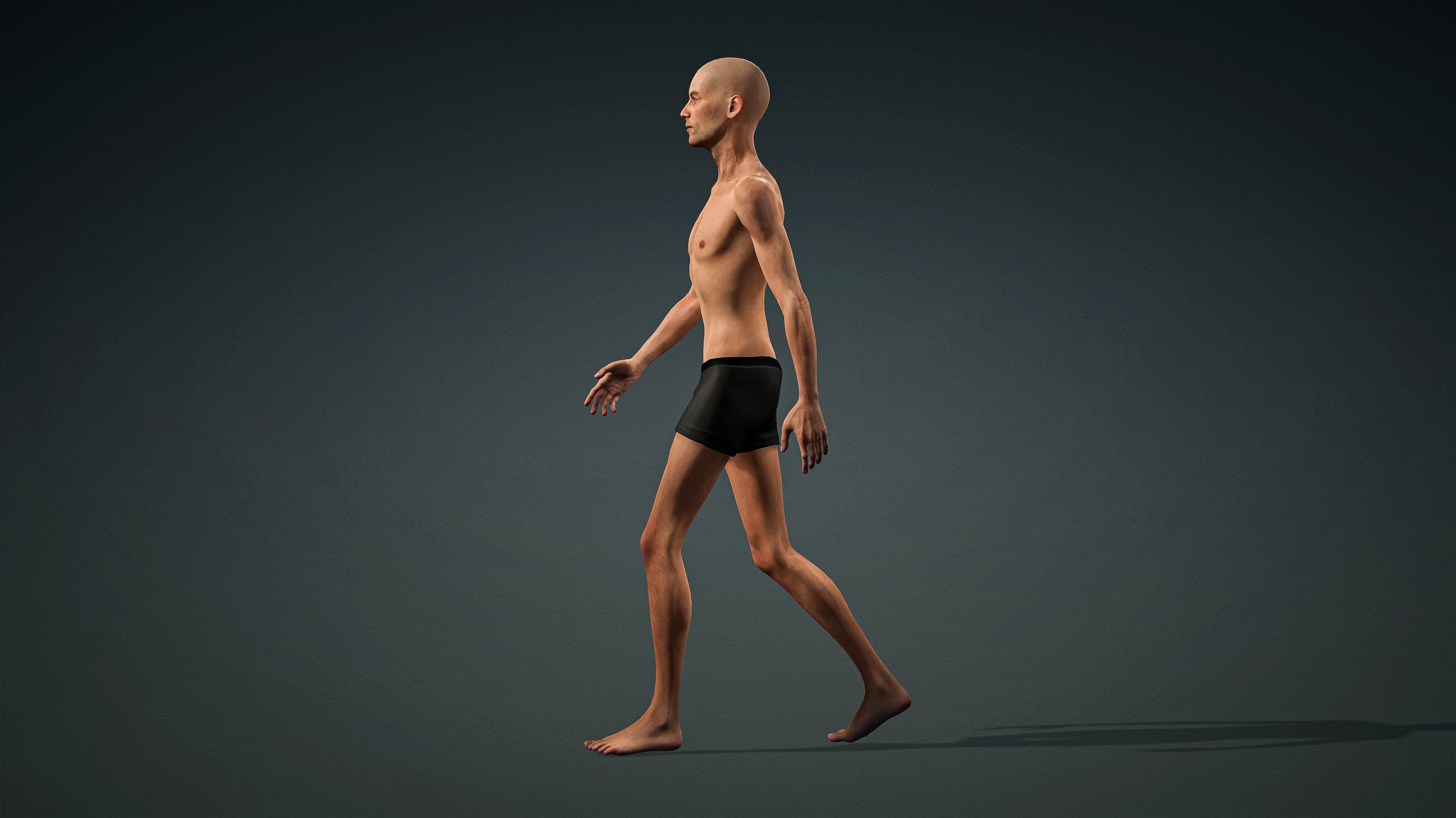 High Quality Realistic 6 Base Meshes Skinny -Fully Rigged- 3D Model Collection_45
