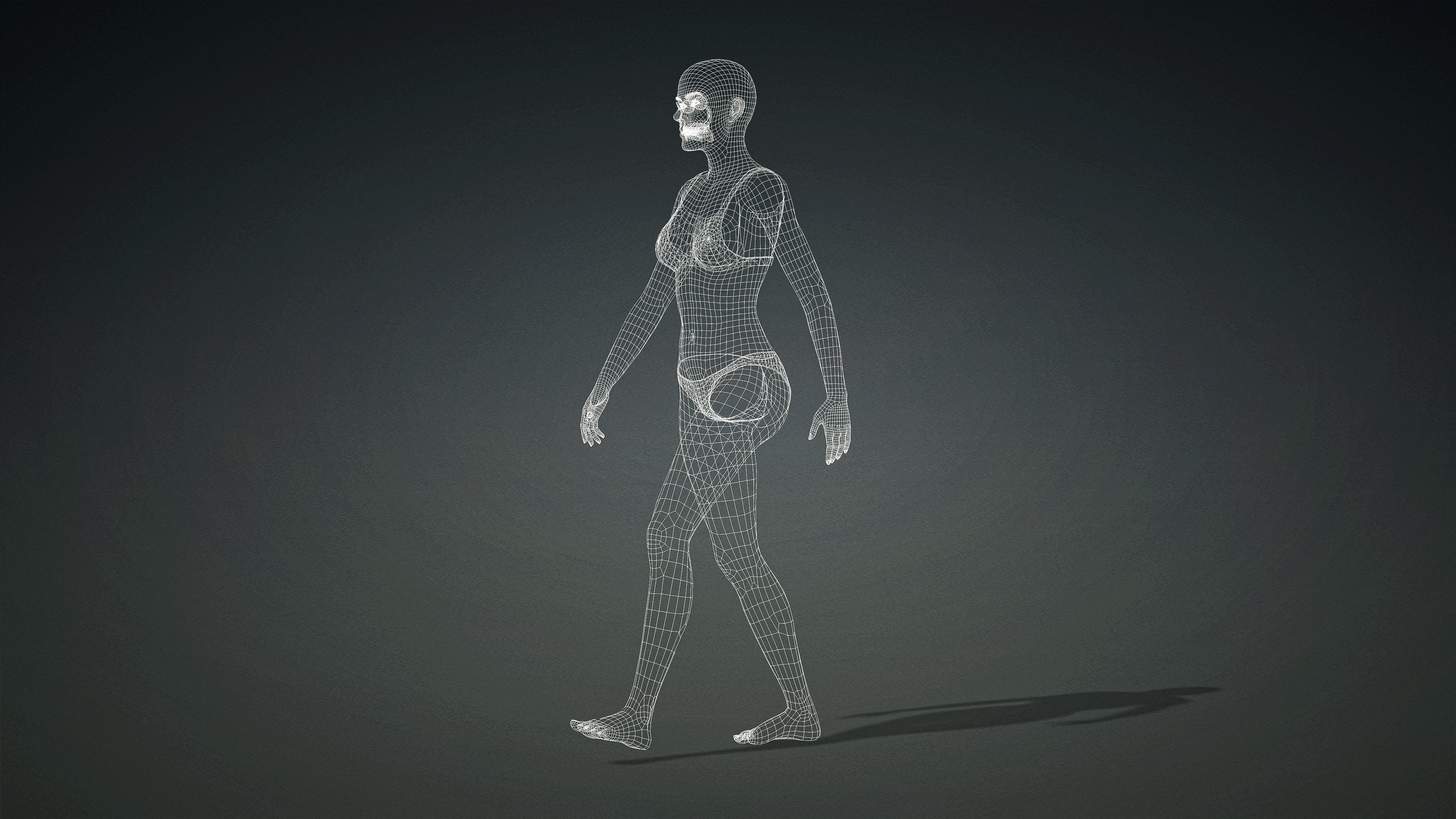 High Quality Realistic 6 Base Meshes Skinny -Fully Rigged- 3D Model Collection_145