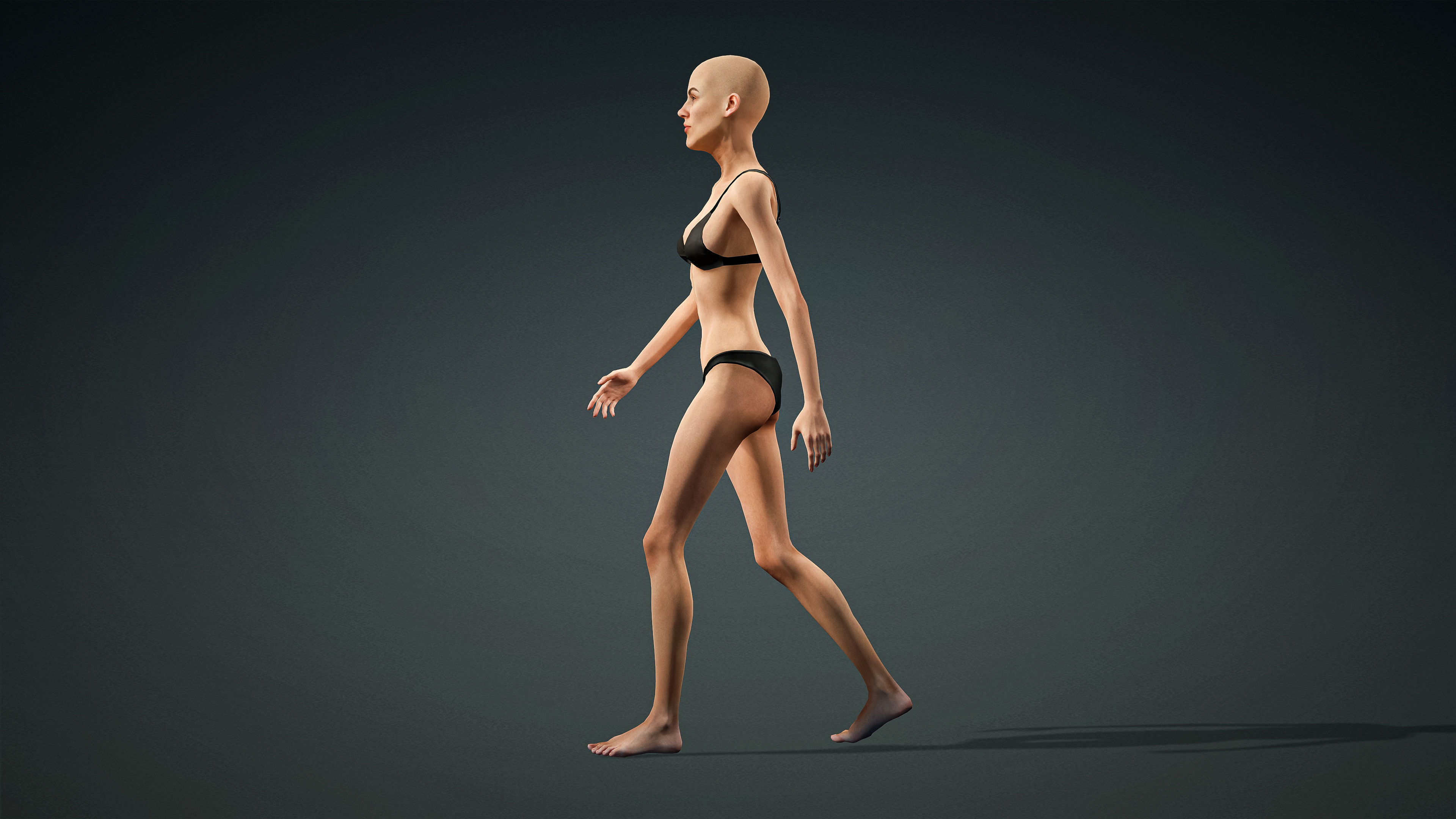 High Quality Realistic 6 Base Meshes Skinny -Fully Rigged- 3D Model Collection_49