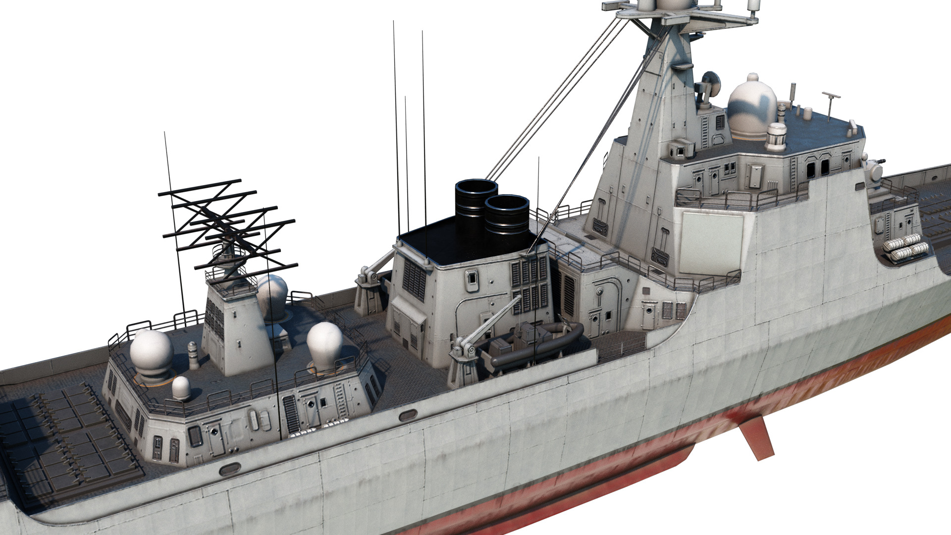 Type052D Chinese Navy Type 052D Destroyer PLAN LvyangIII class Low-poly 3D model_10