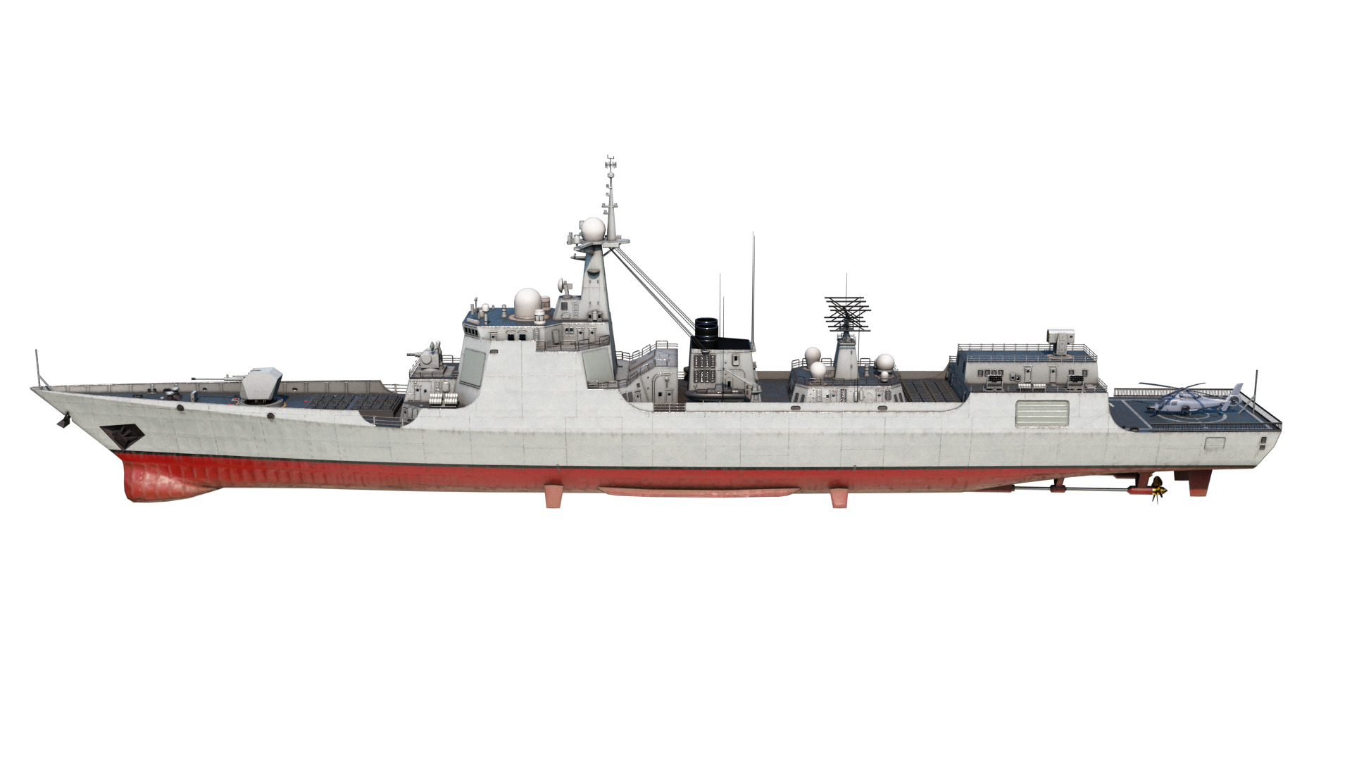 Type052D Chinese Navy Type 052D Destroyer PLAN LvyangIII class Low-poly 3D model_13