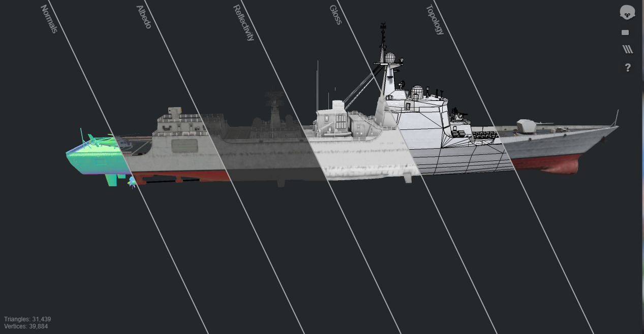 Type052D Chinese Navy Type 052D Destroyer PLAN LvyangIII class Low-poly 3D model_22