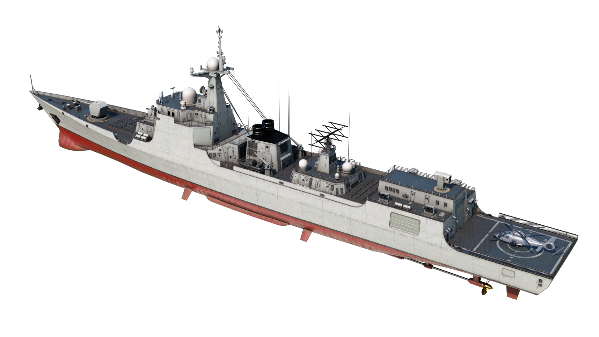 Type052D Chinese Navy Type 052D Destroyer PLAN LvyangIII class Low-poly 3D model_2