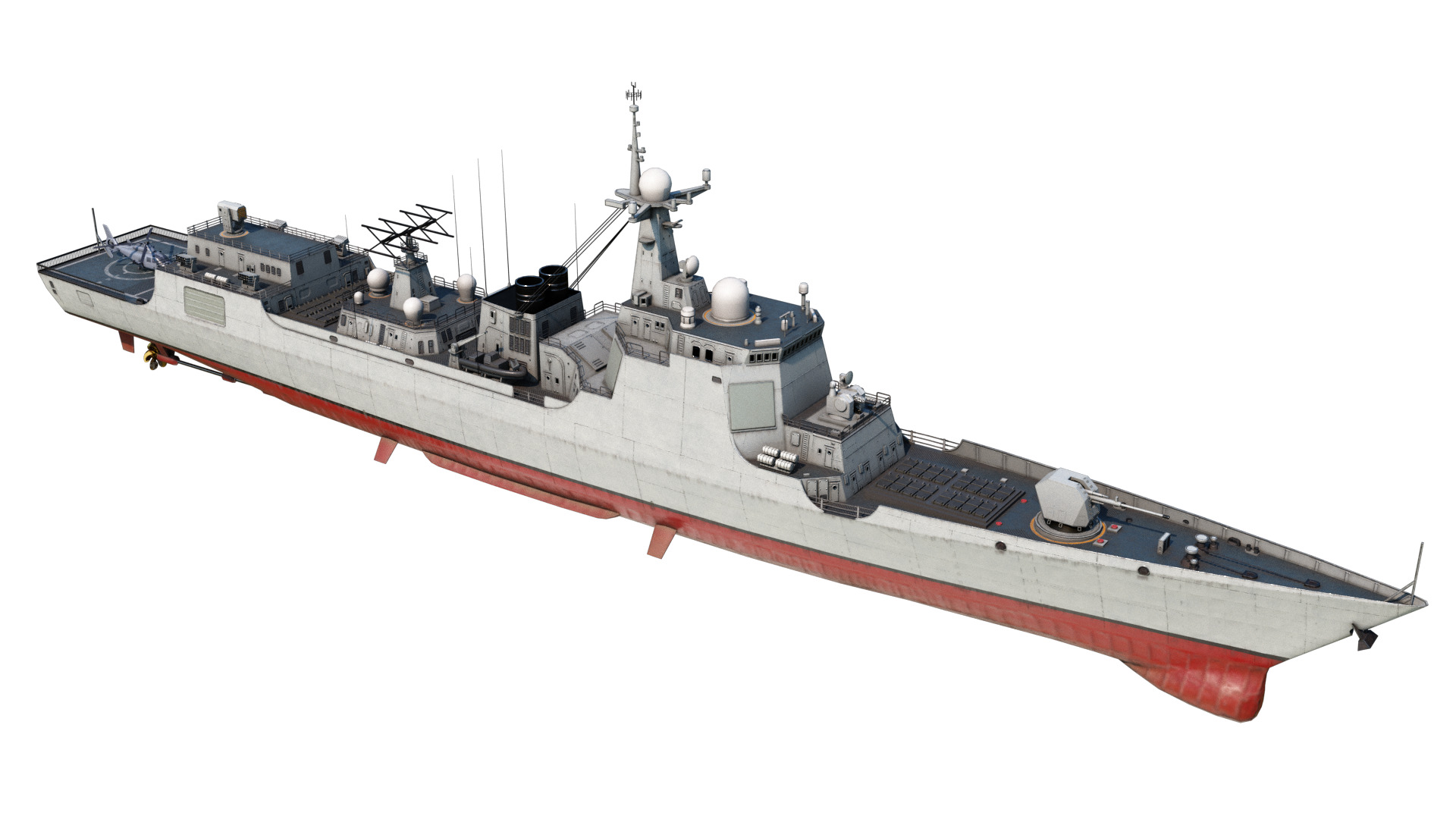 Type052D Chinese Navy Type 052D Destroyer PLAN LvyangIII class Low-poly 3D model_3