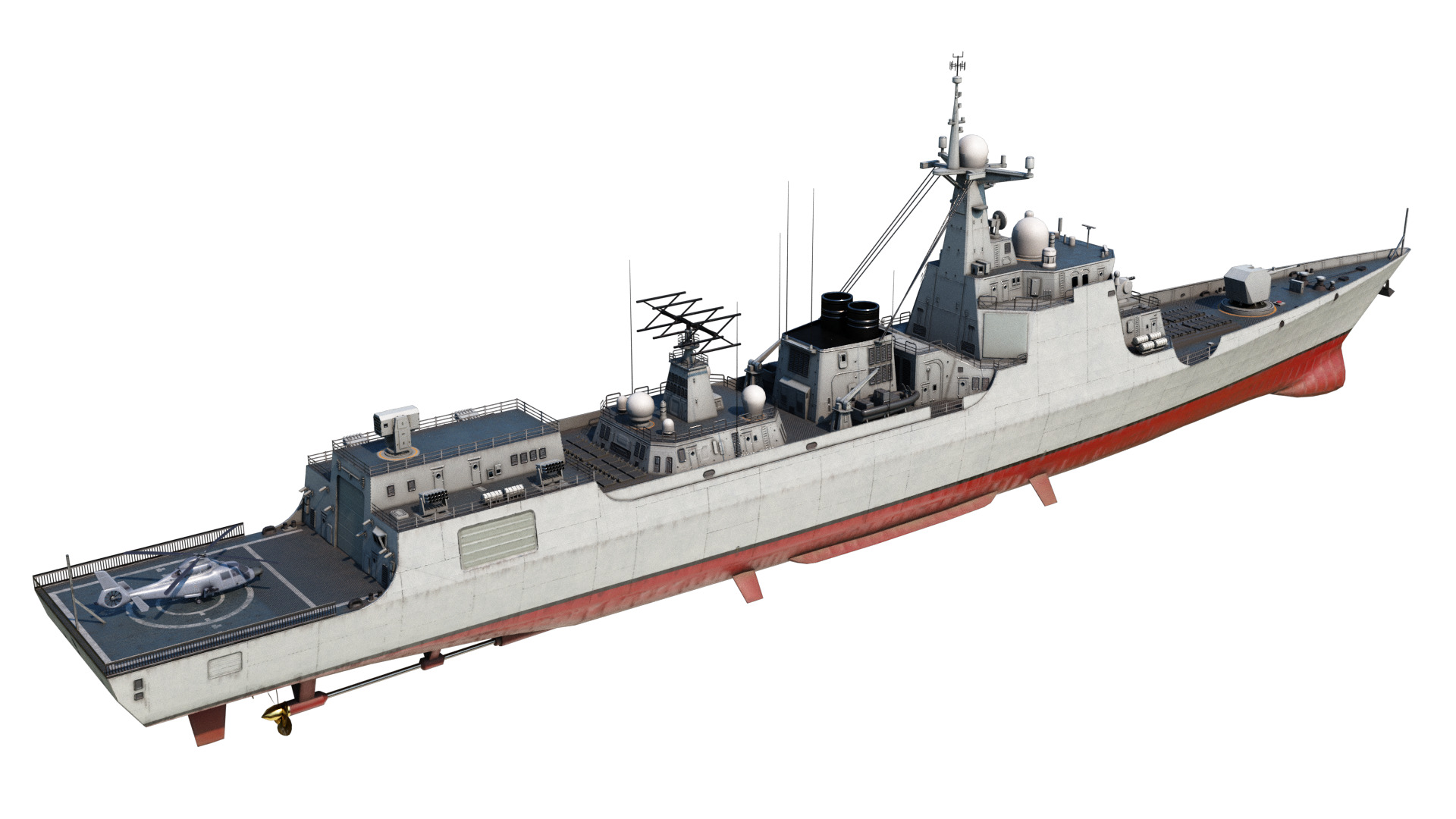 Type052D Chinese Navy Type 052D Destroyer PLAN LvyangIII class Low-poly 3D model_4