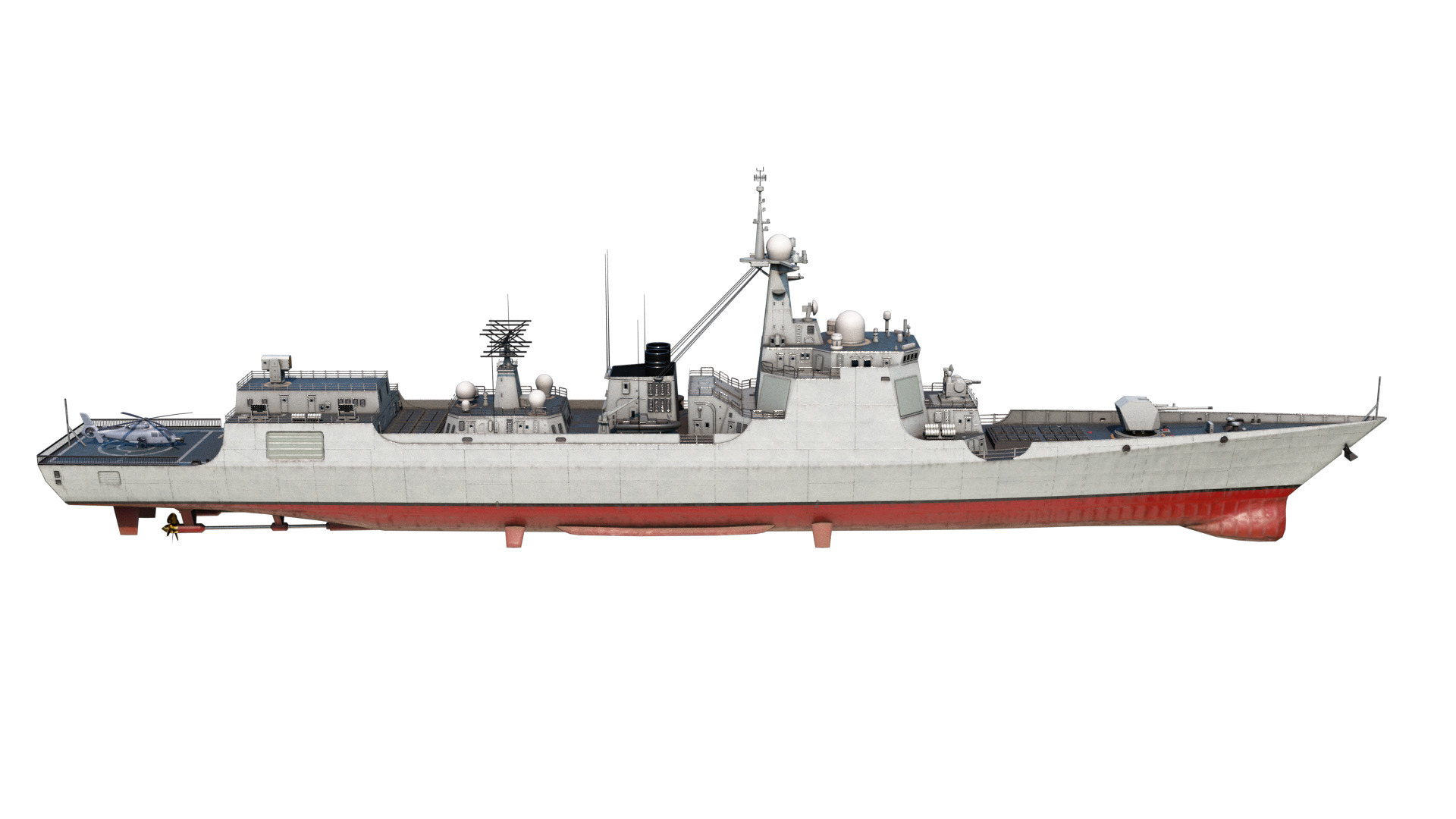 Type052D Chinese Navy Type 052D Destroyer PLAN LvyangIII class Low-poly 3D model_14