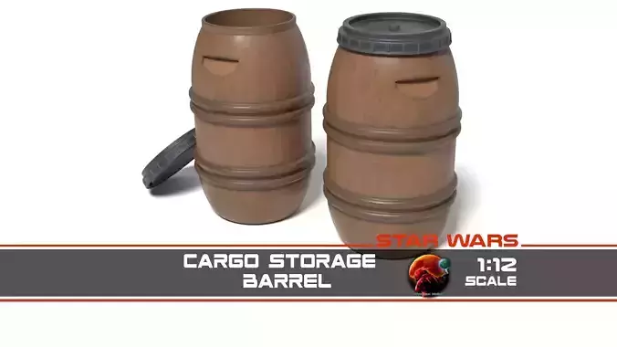Cargo Storage Barrel 1-12 scale Blackseries  Free 3D print model