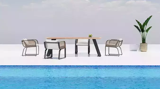 Luxury Chair and Table Set 3D