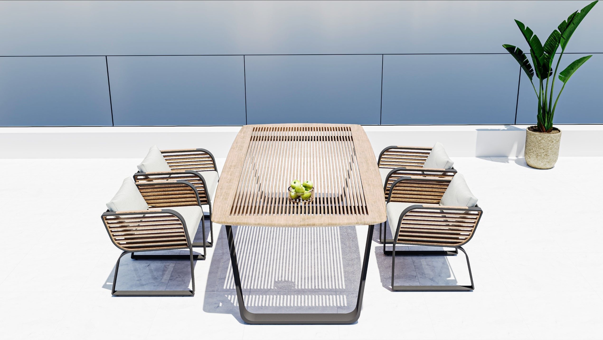 Luxury Chair and Table Set 3D 3D model_1