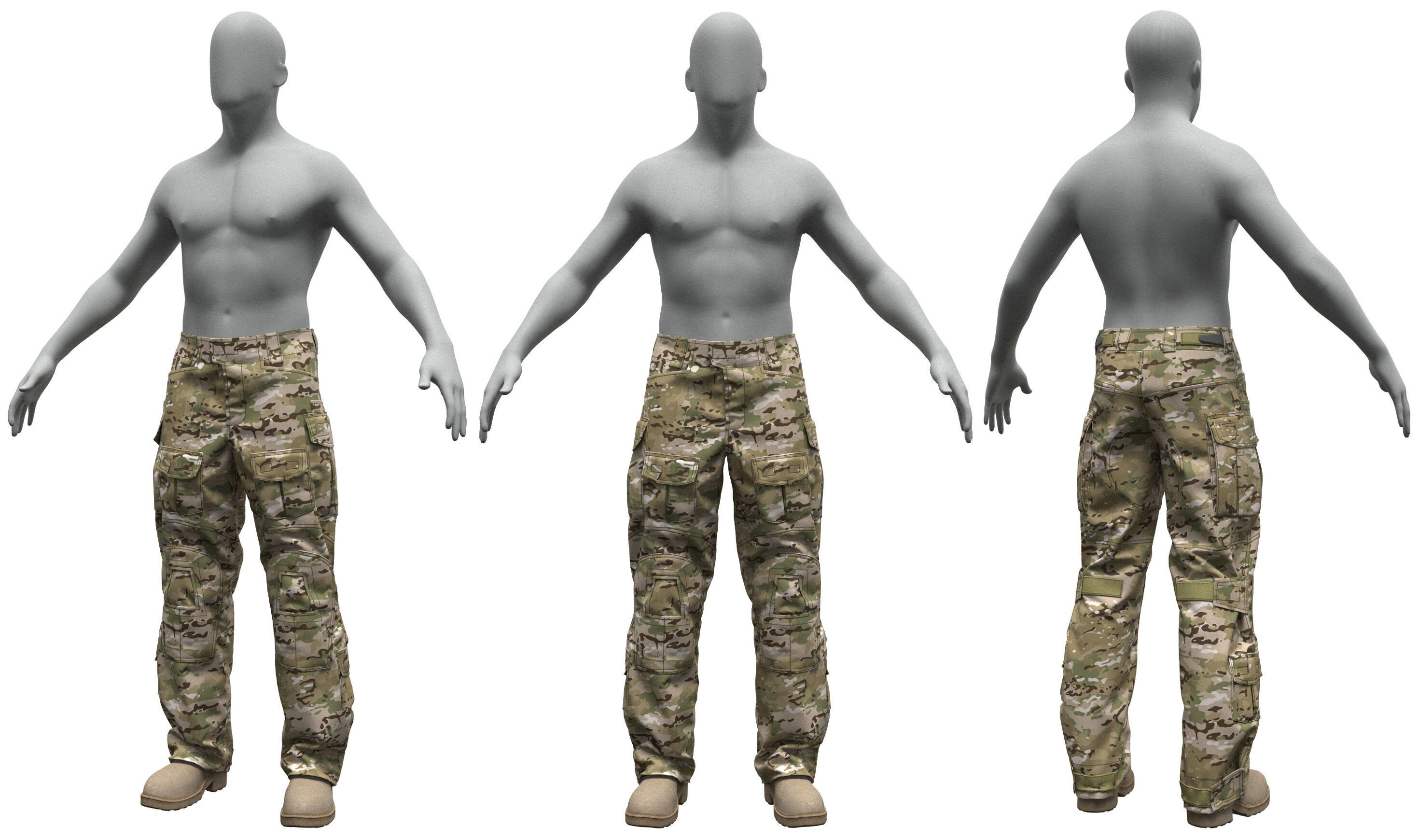 Crye Precision G3 Combat Pants - Marvelous Designer 3D model_1