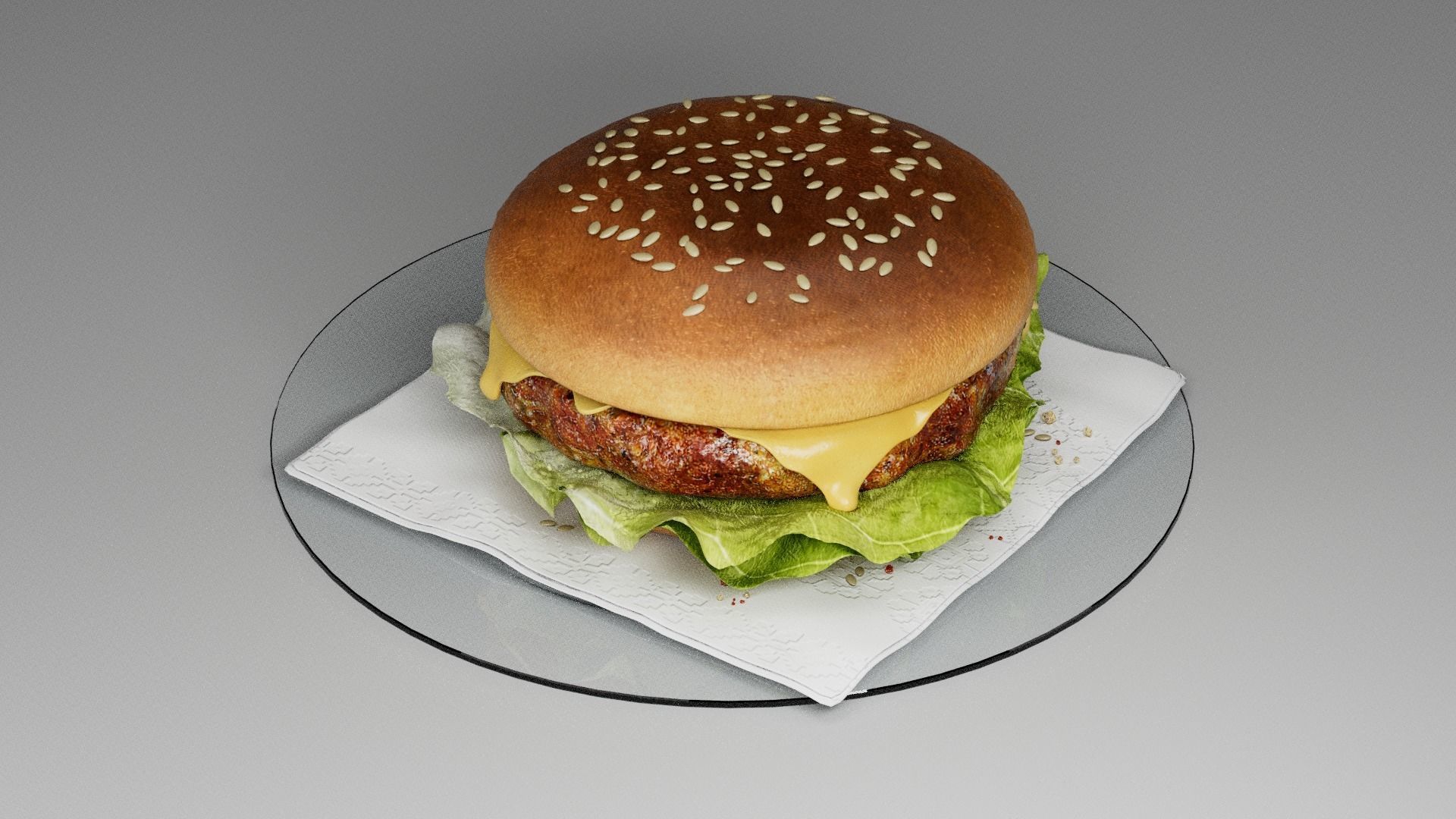 Cheeseburger light  3D model_6