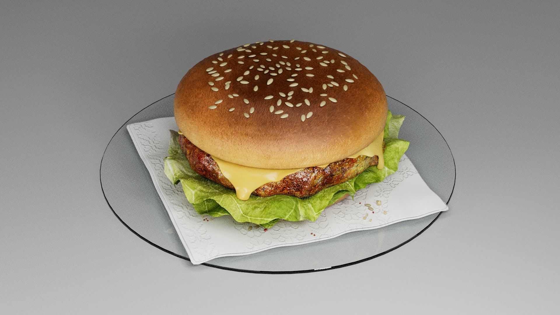 Cheeseburger light  3D model_2