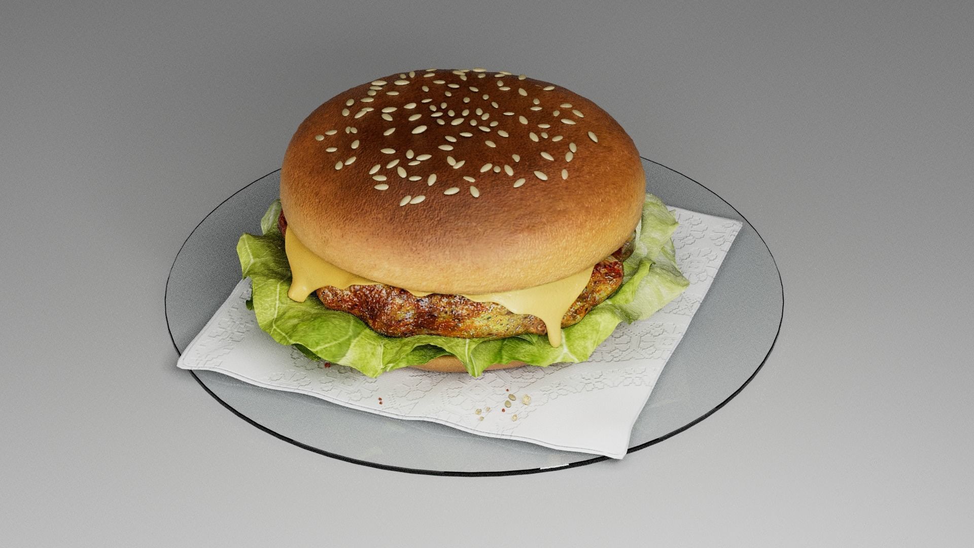 Cheeseburger light  3D model_21