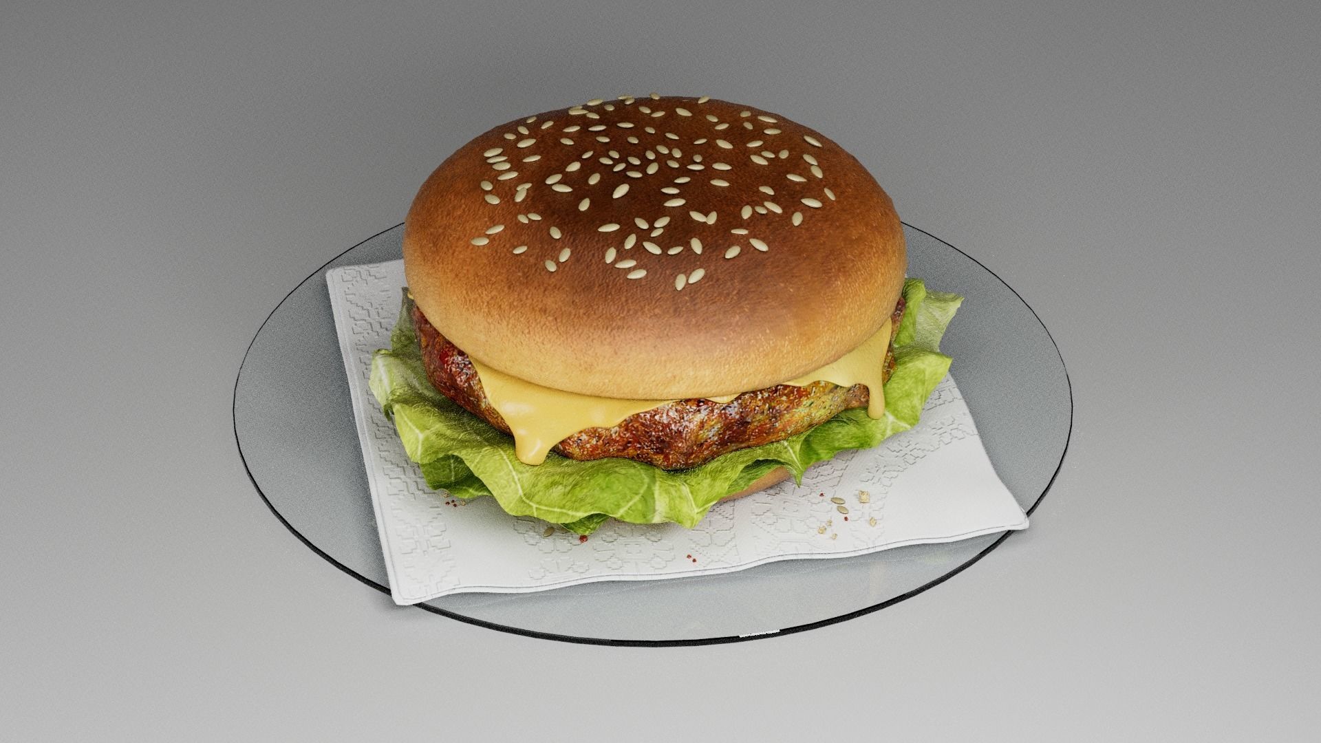 Cheeseburger light  3D model_24