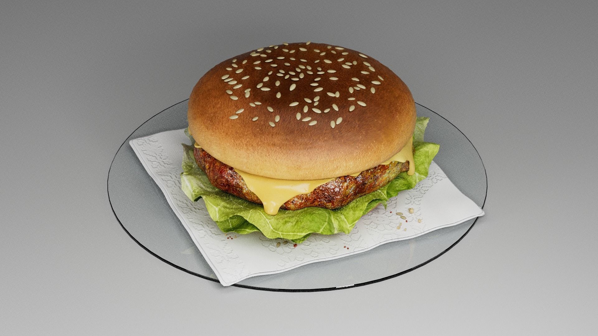 Cheeseburger light  3D model_3